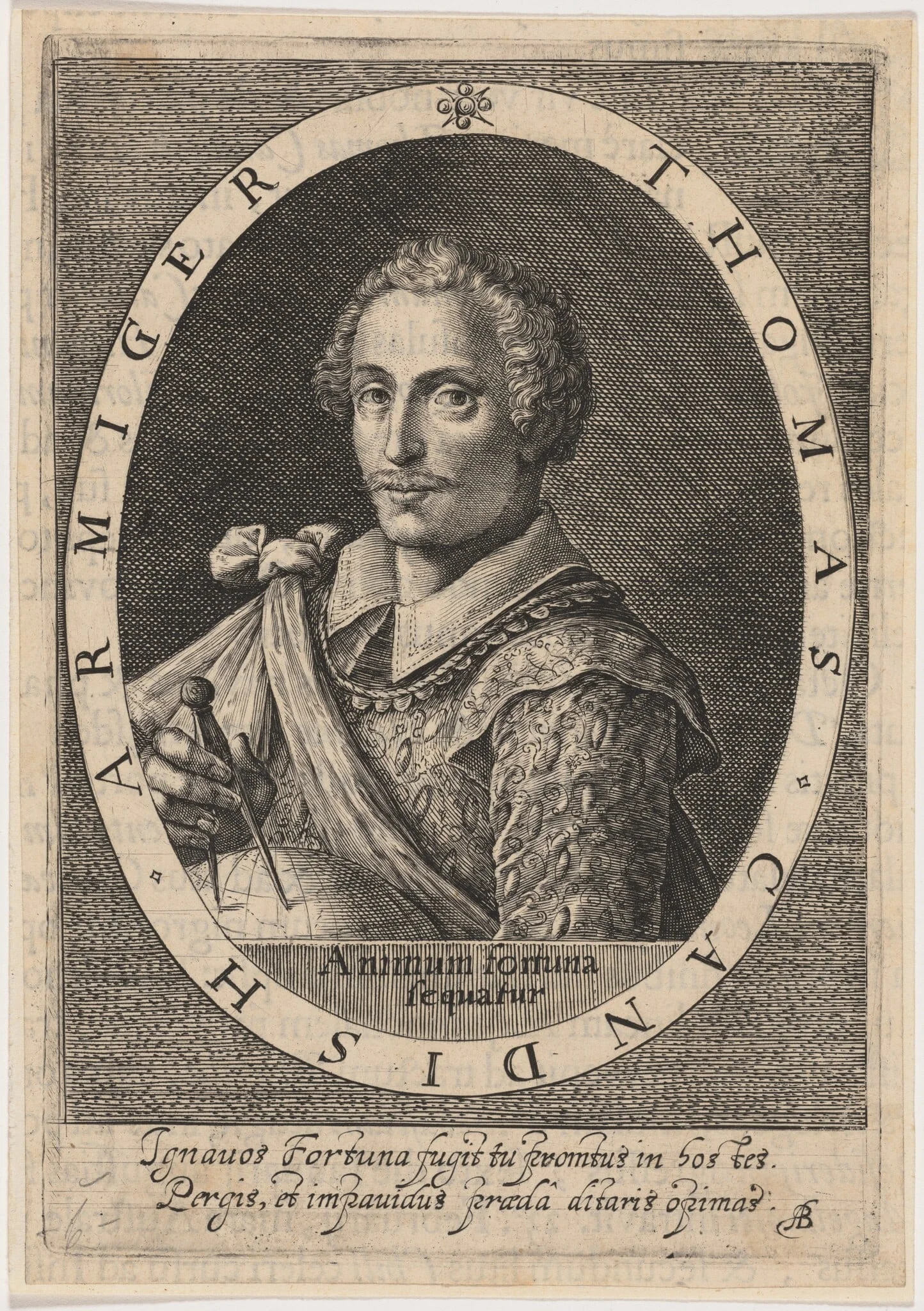Thomas Cavendish, by Willem de Passe, ink, 1620