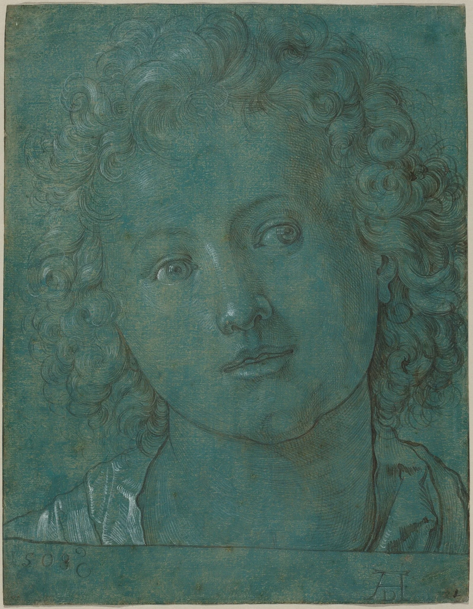 Head of a Boy, by German 16th Century, ink, 1501