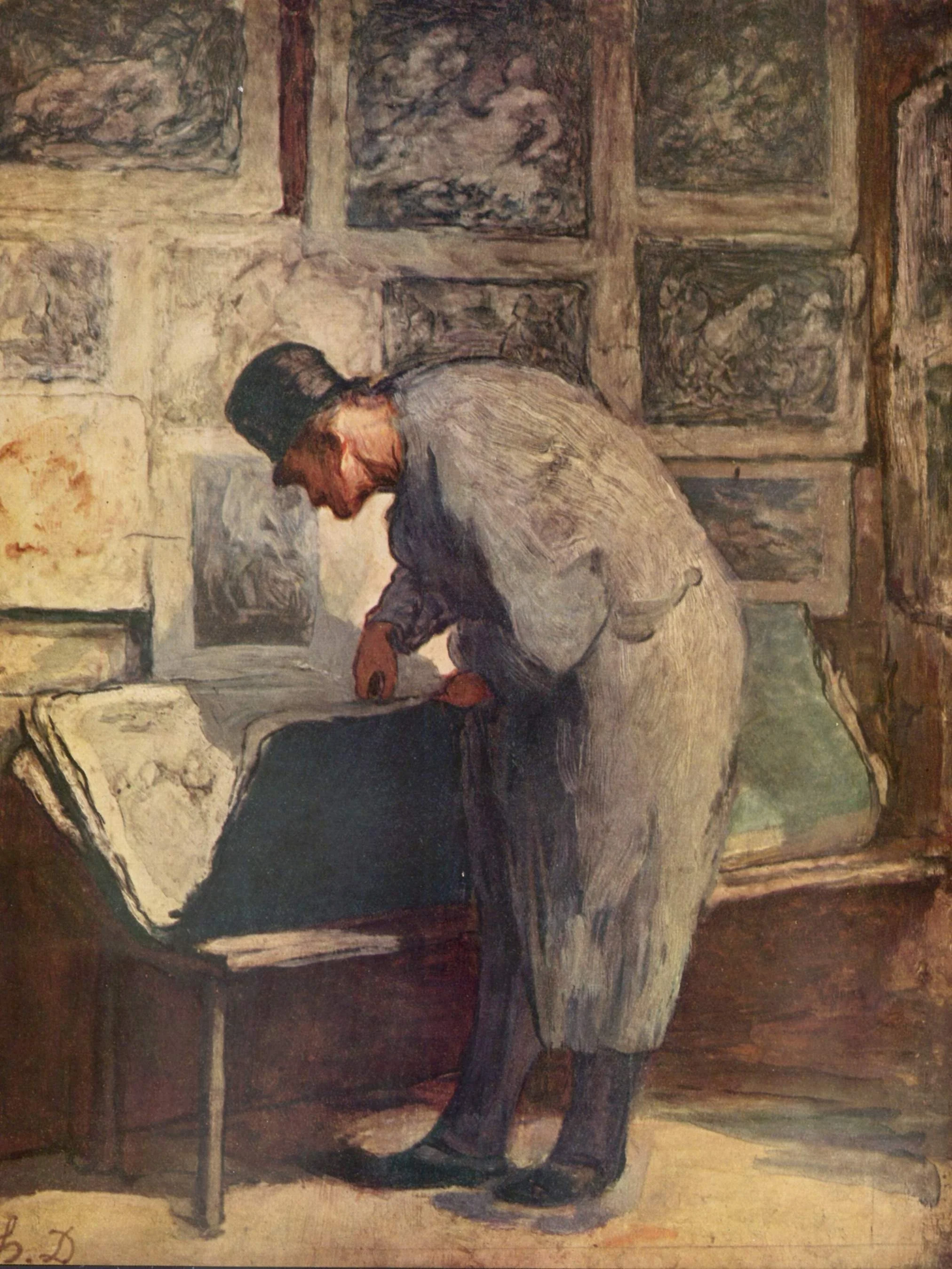 The Print Collector, by Honoré Daumier, unspecified, 1860