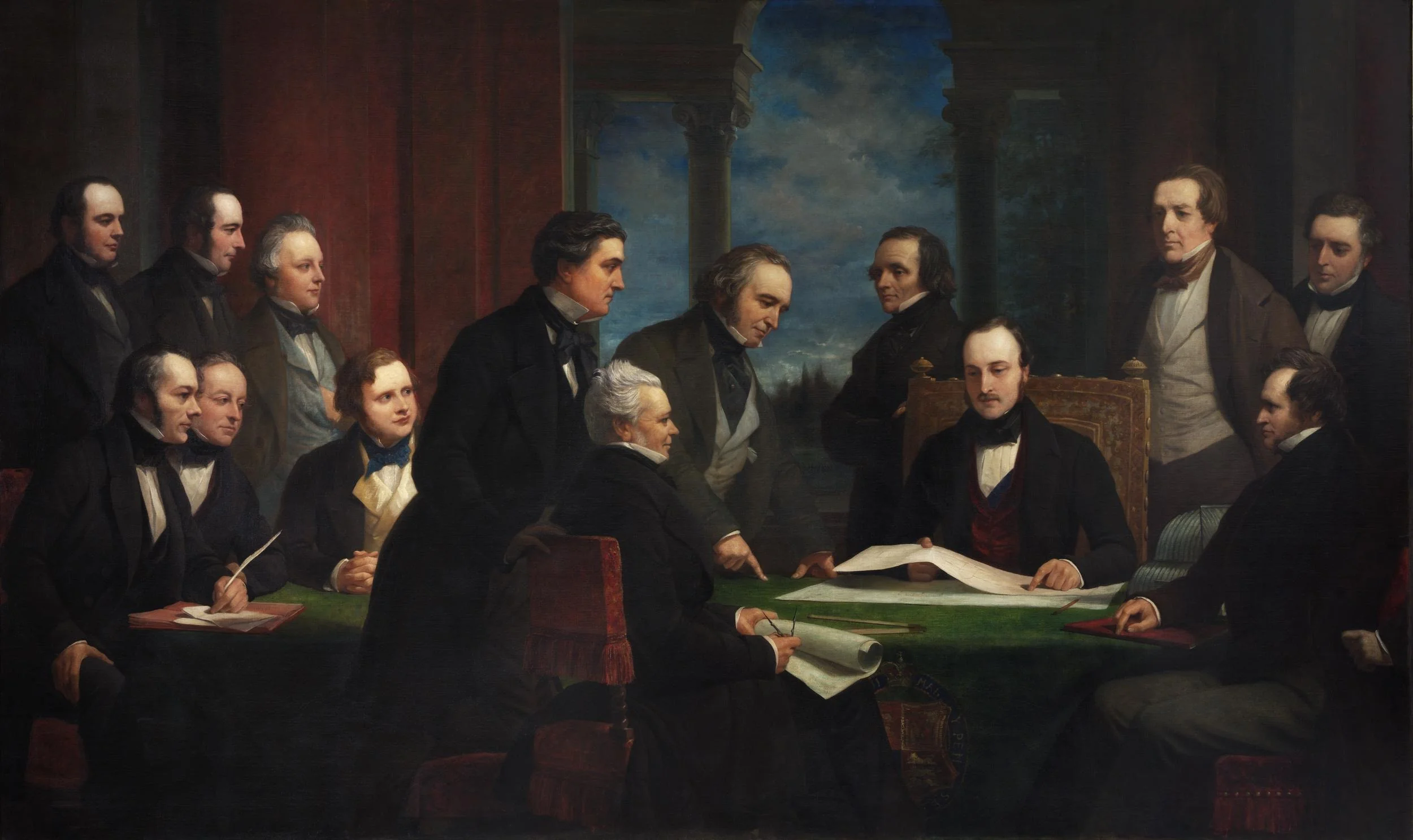 The Royal Commissioners for the Exhibition of 1851, by Henry Wyndham Phillips, oil, 1850