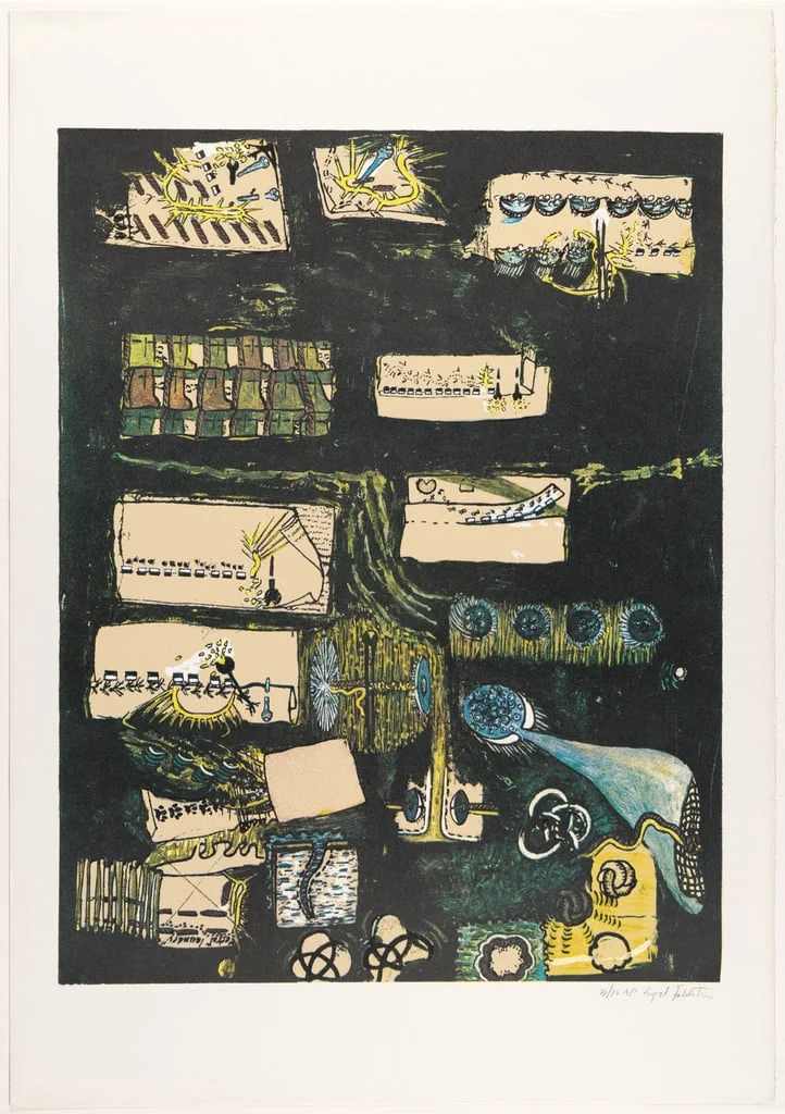 Untitled, by Öyvind Fahlström, ink, 1974