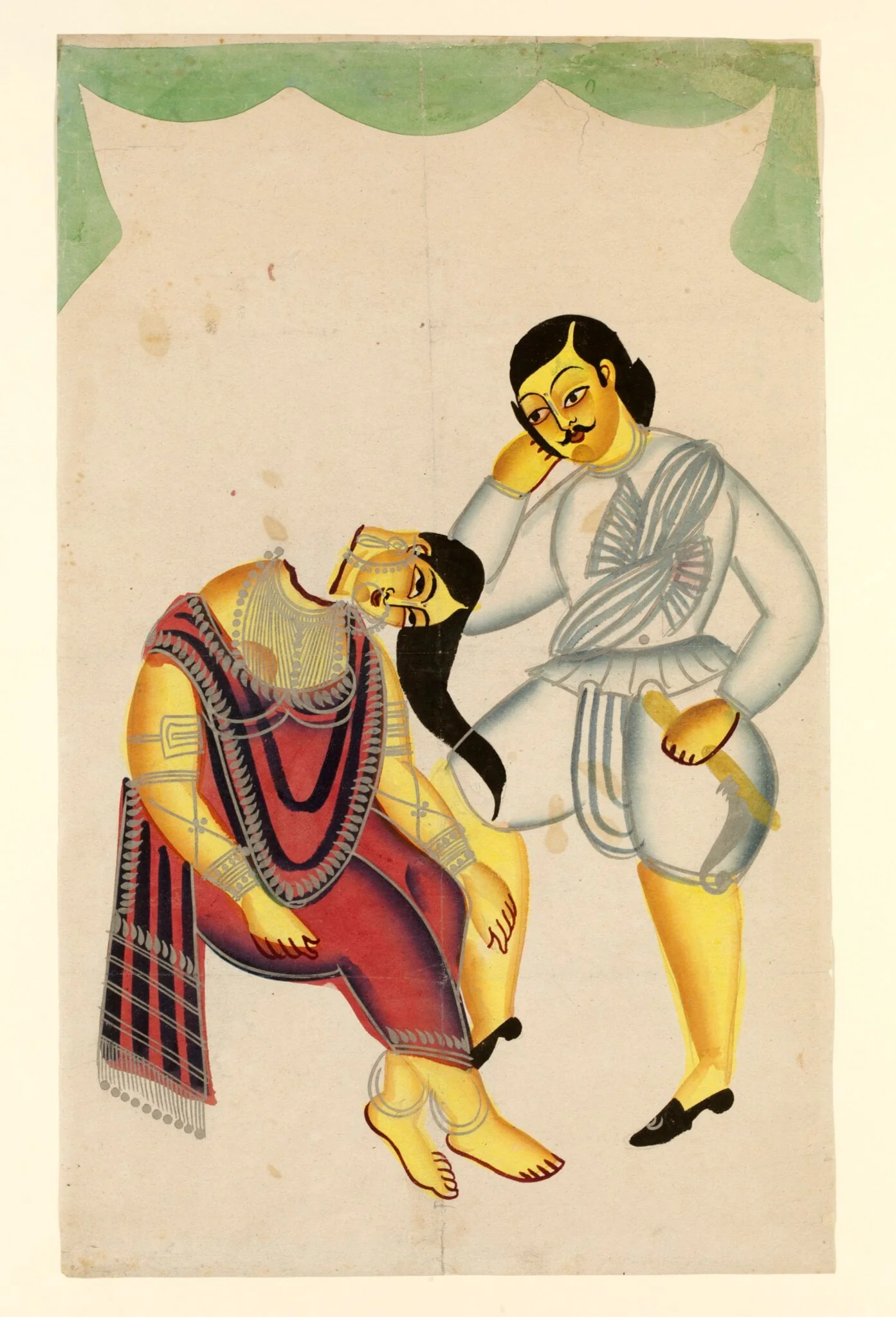 Nabin and Elokeshi, by Unknown, paint, 1875