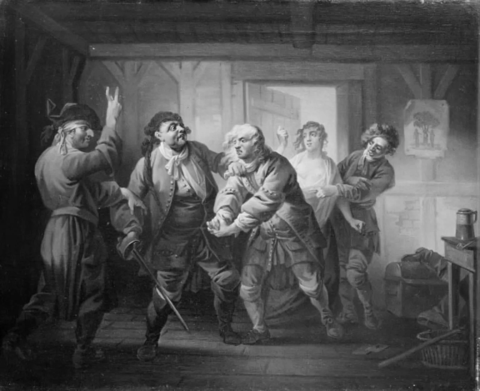 Den elvte Juni, V. akt, 1. scene, by Unknown, 1750