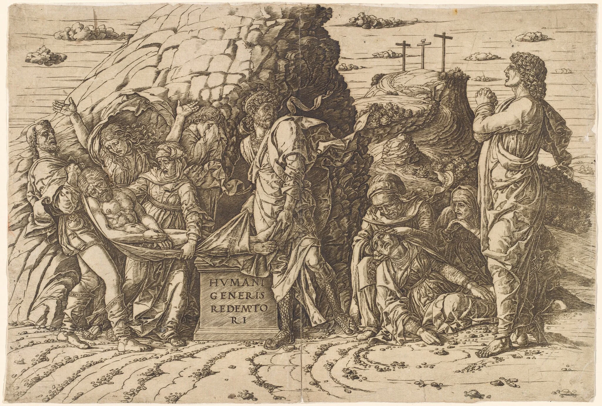 The Entombment, by Andrea Mantegna, ink, 1472