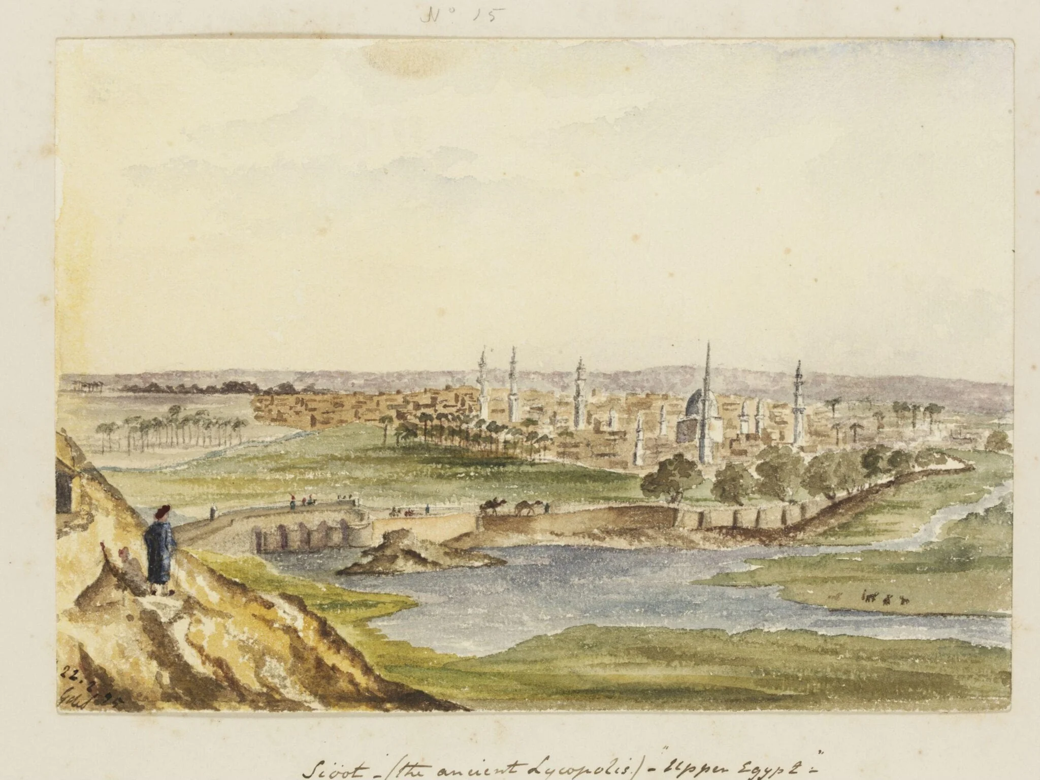 `Sioot - (the ancient Lycopolis.) - "Upper Egypt."  from the Stabl-Antar Hill'