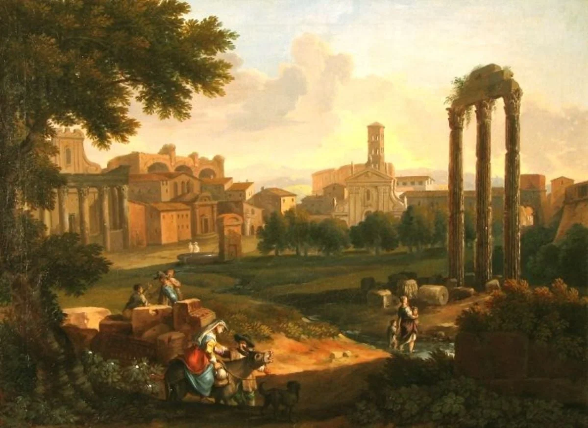 Vedere din Roma Veche (Roma cu columnele templului lui Jupiter)