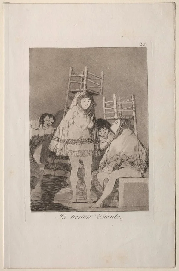 They've Already Got a Seat, Plate 26, by Francisco Goya, 1799