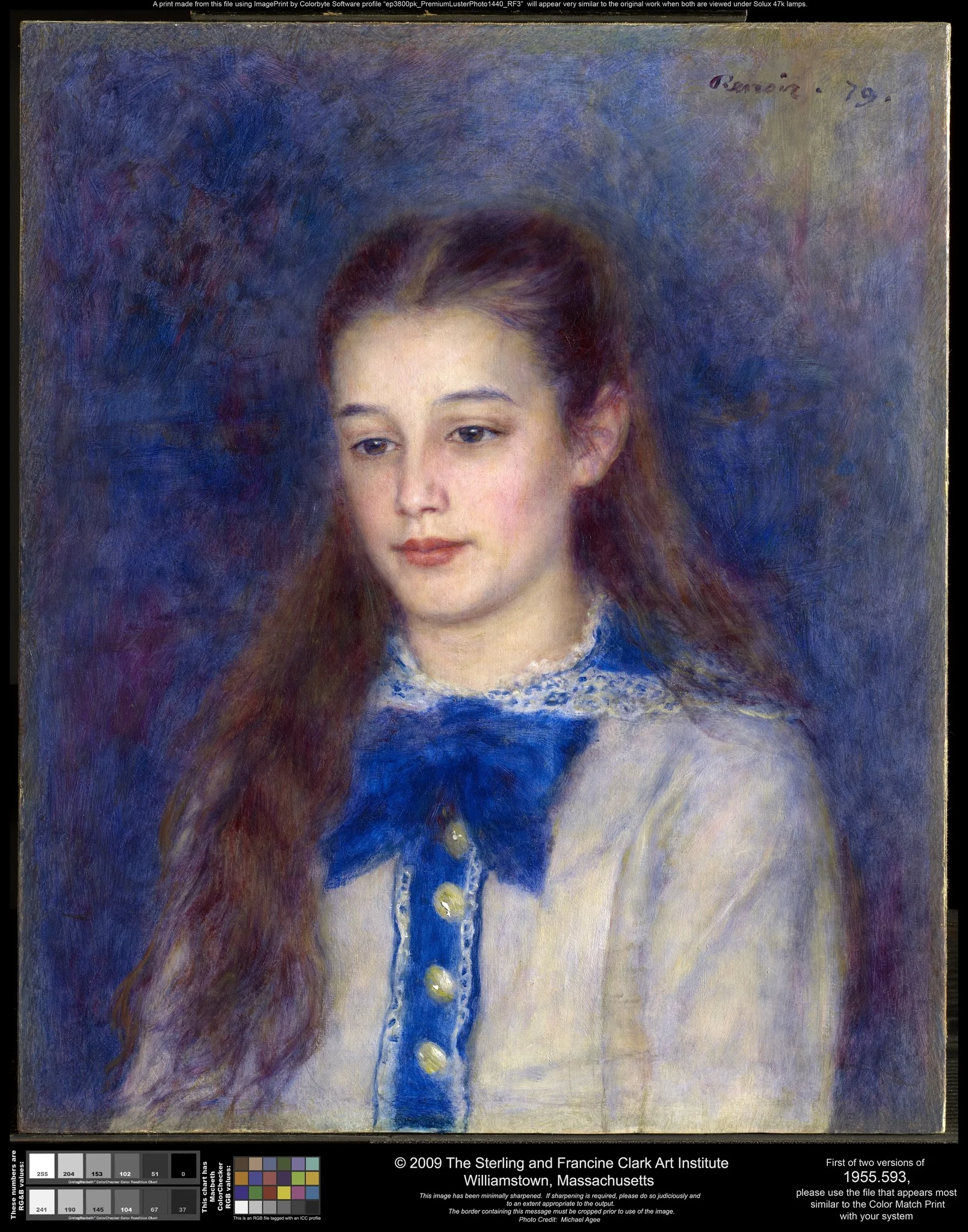 Thérèse Berard, by Auguste Renoir, oil, 1890