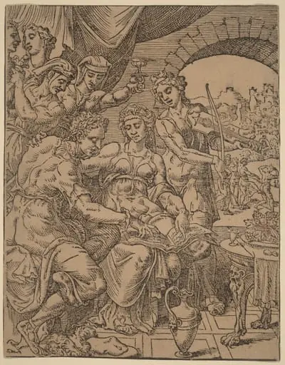 The Prodigal Son Squandering His Inheritance on Harlots