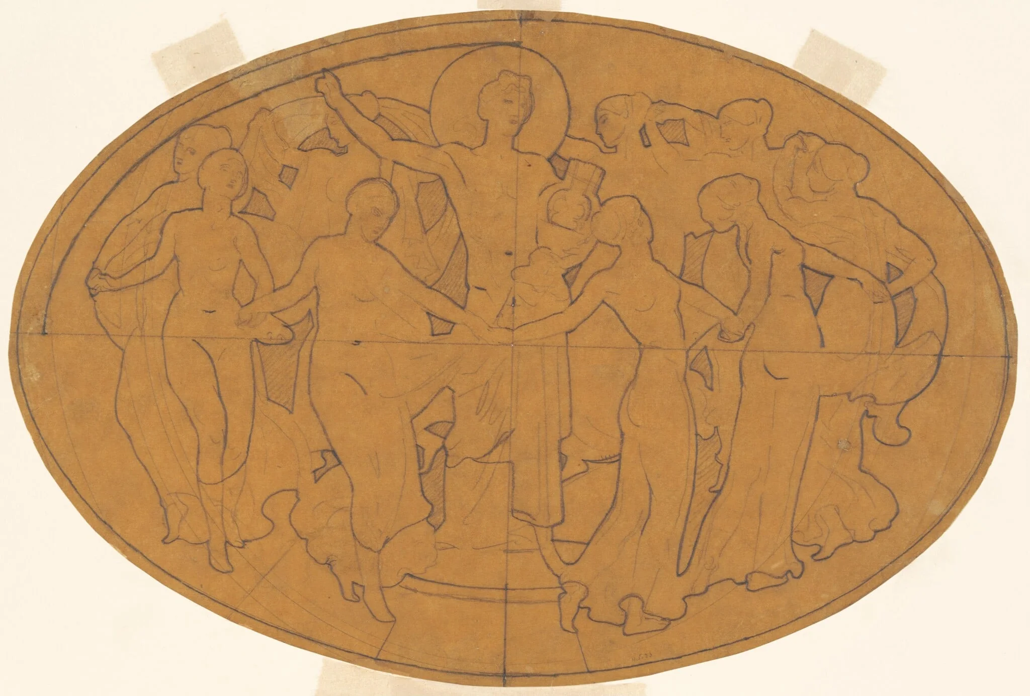 Study for "Apollo and the Muses", by John Singer Sargent, graphite, 1921