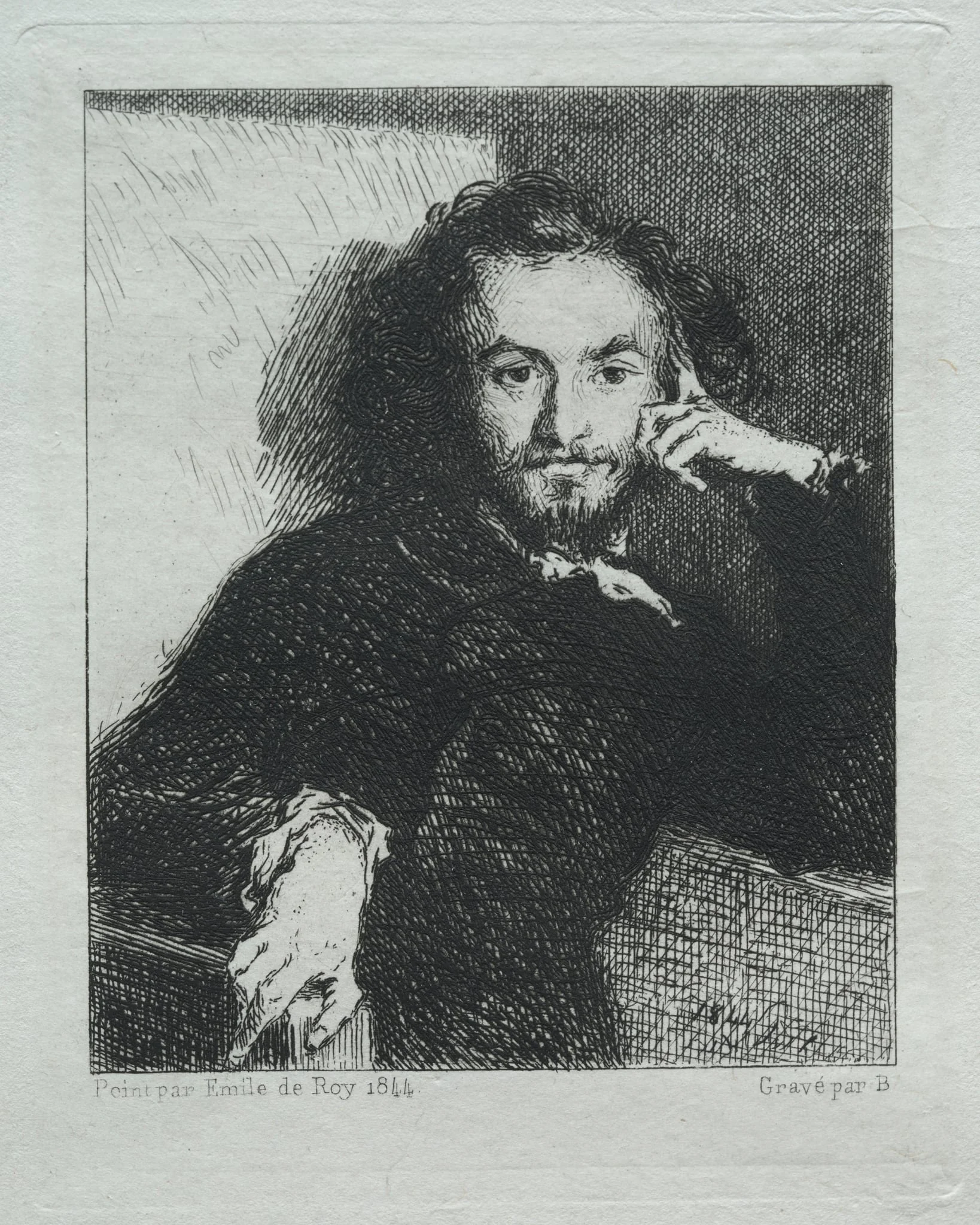 Baudelaire, after Emil de Roy, by Félix Bracquemond, 1869