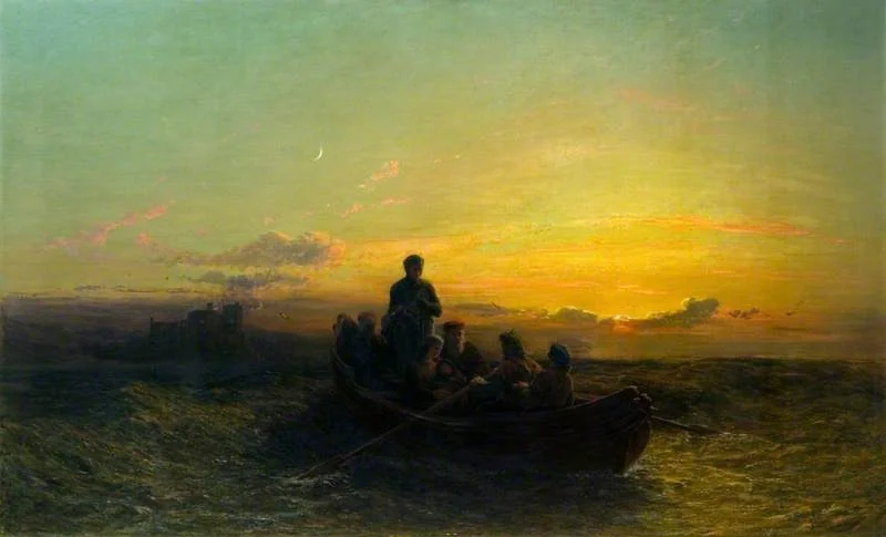 The Escape of Mary, Queen of Scots from Loch Leven Castle, 2 May 1568, by Thomas Danby, oil, 1864