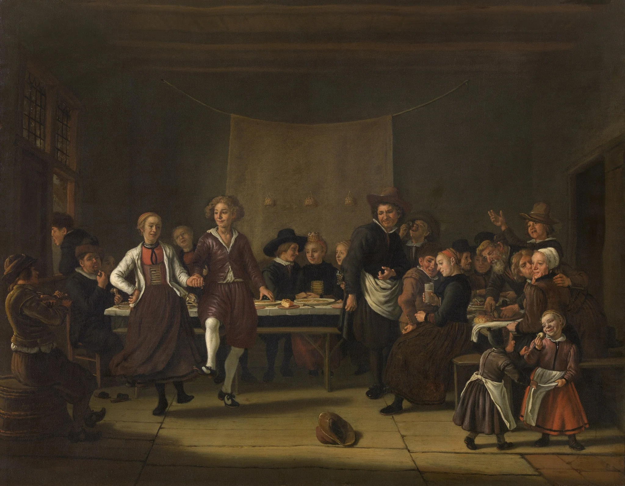 Peasant Wedding, by Jan Victors, oil, 1654