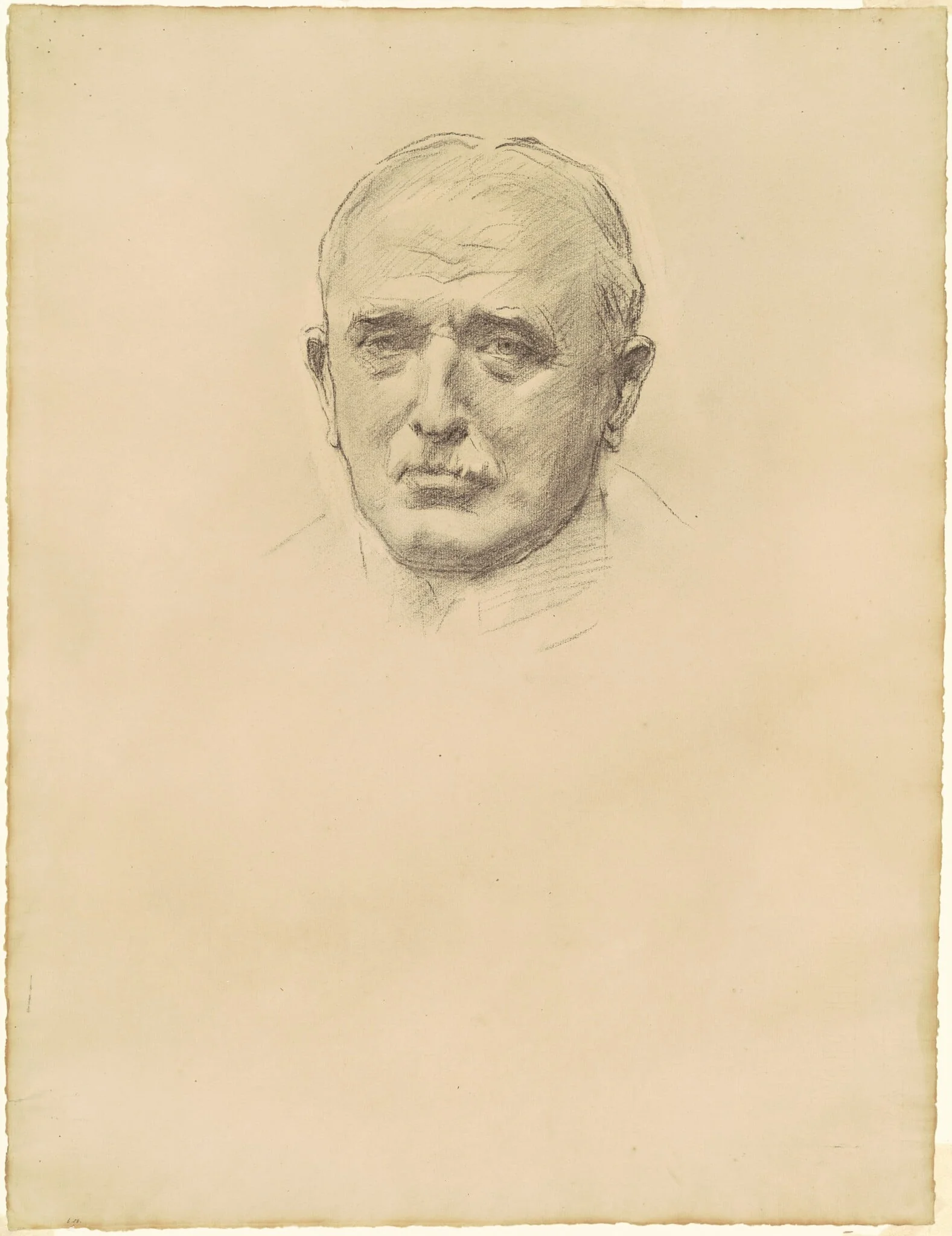 Study of Field Marshal John French for "General Officers of World War I", by John Singer Sargent, charcoal, 1921