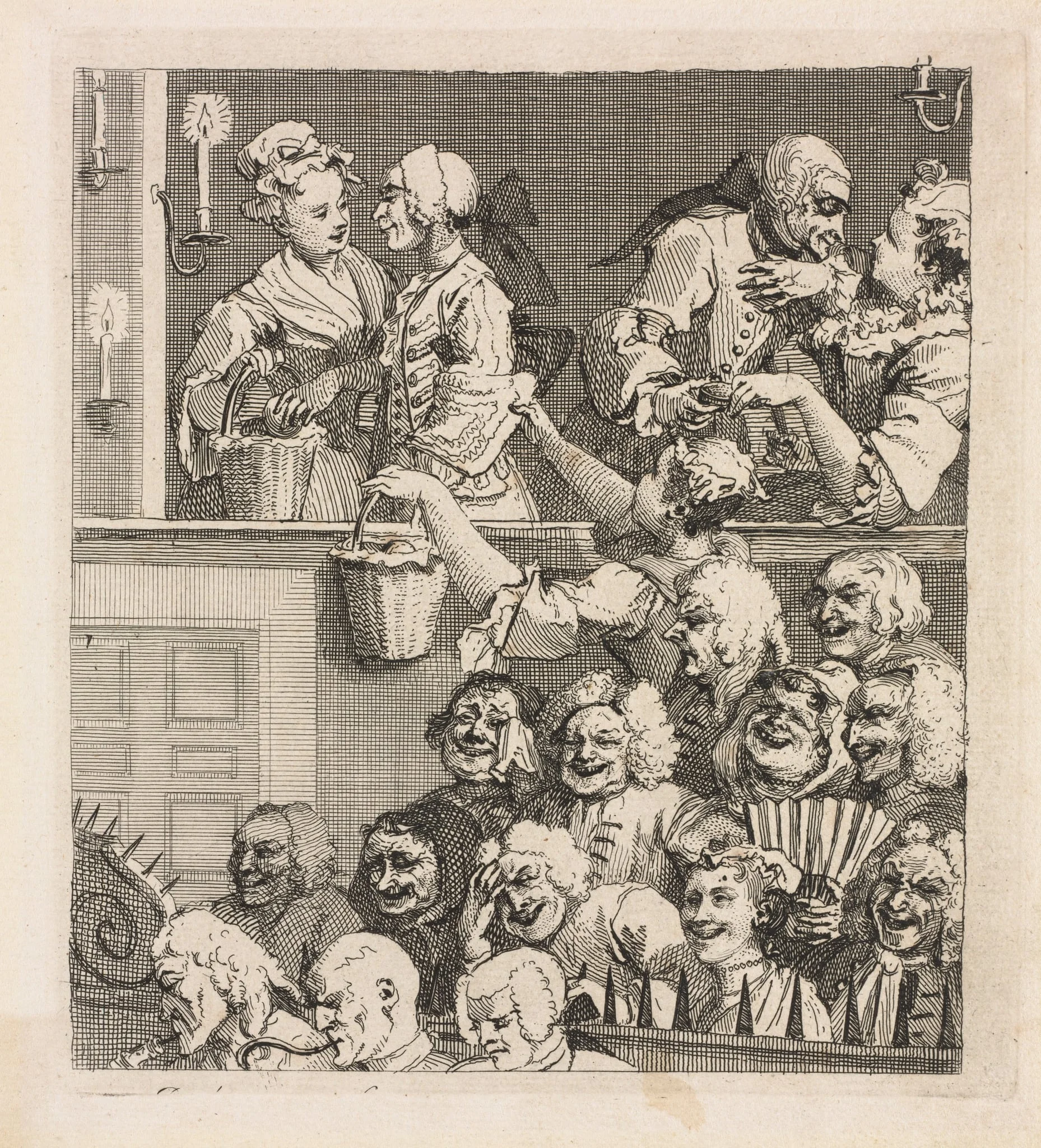 The Laughing Audience, by William Hogarth, 1733
