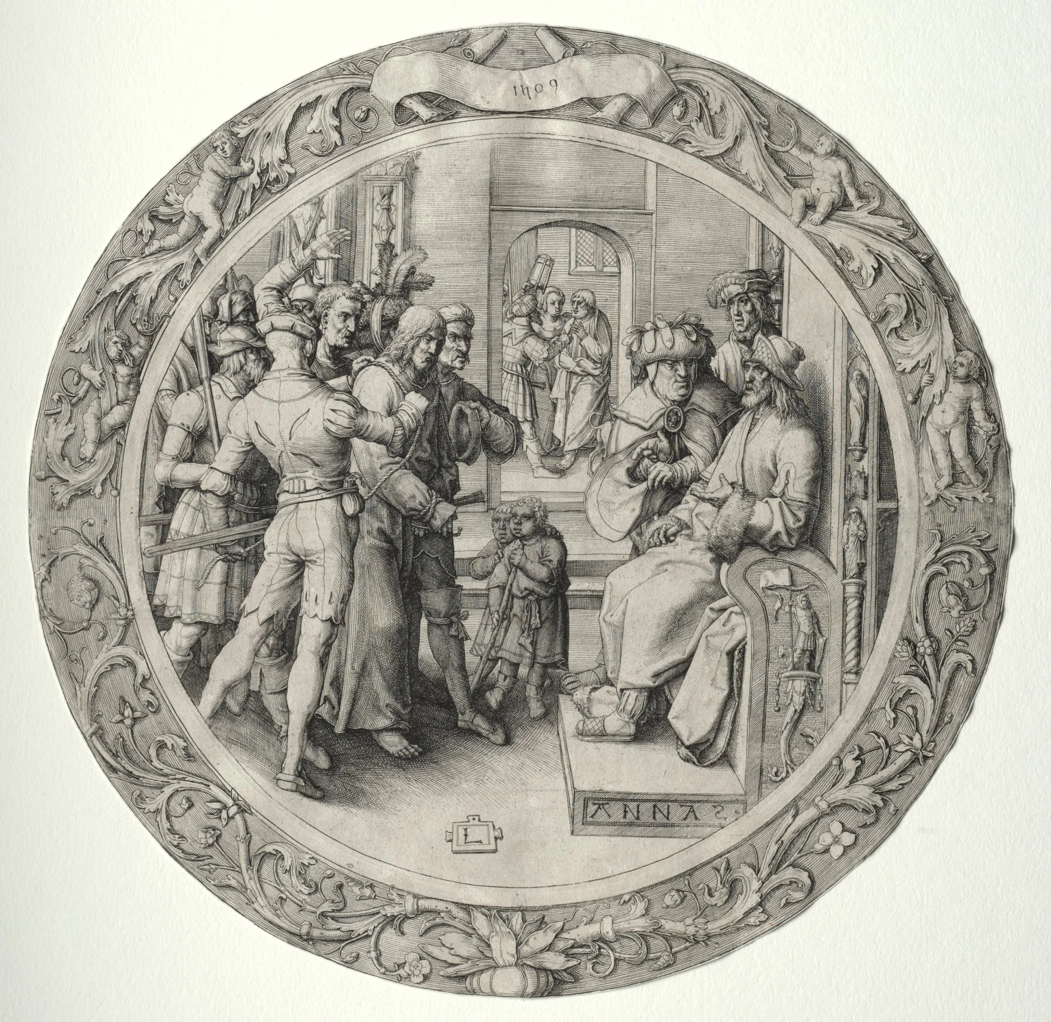 The Round Passion: Christ before the High Priest, by Lucas van Leyden, 1509
