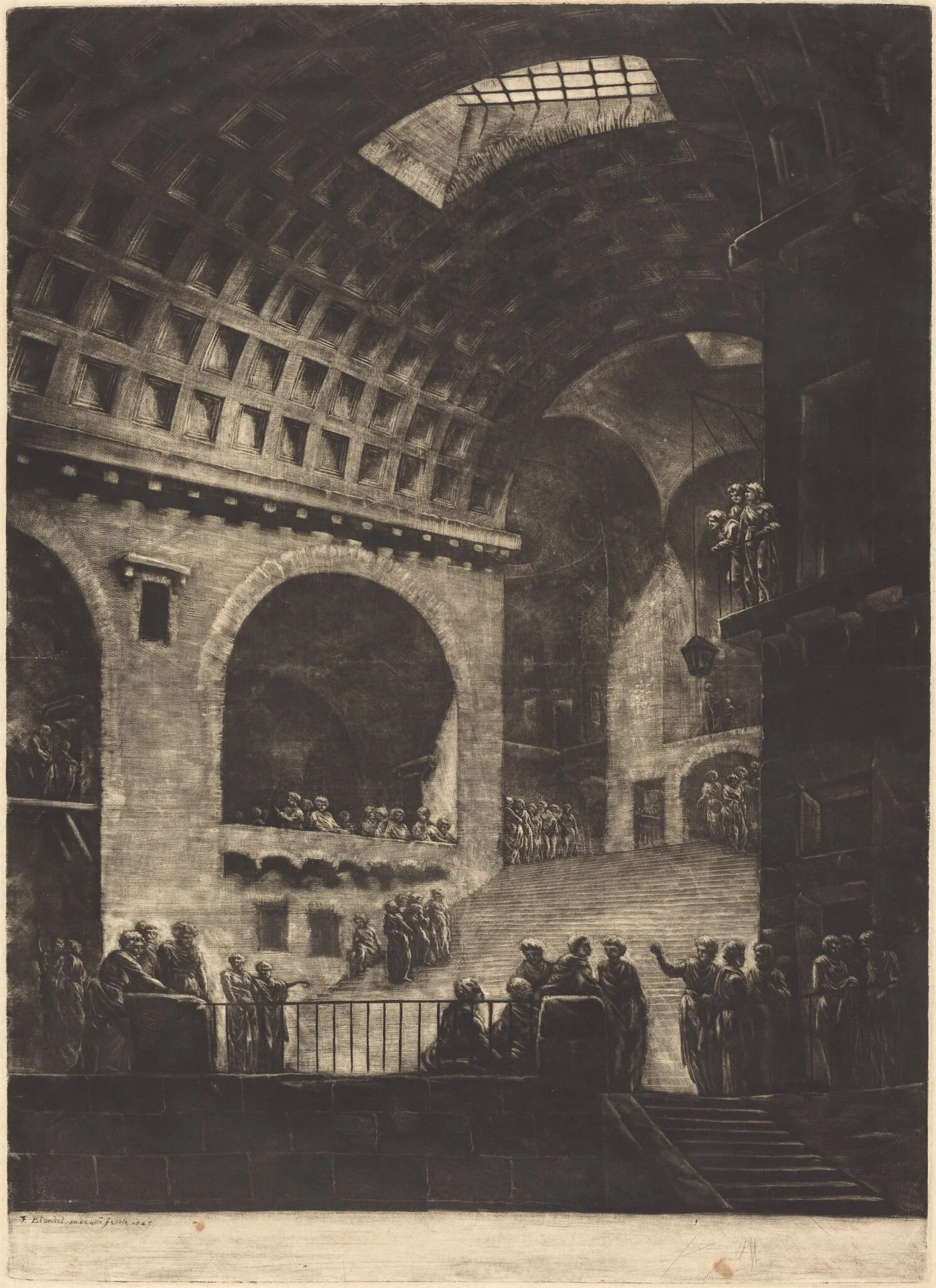 View of a Prison, by Georges François Blondel, ink, 1765
