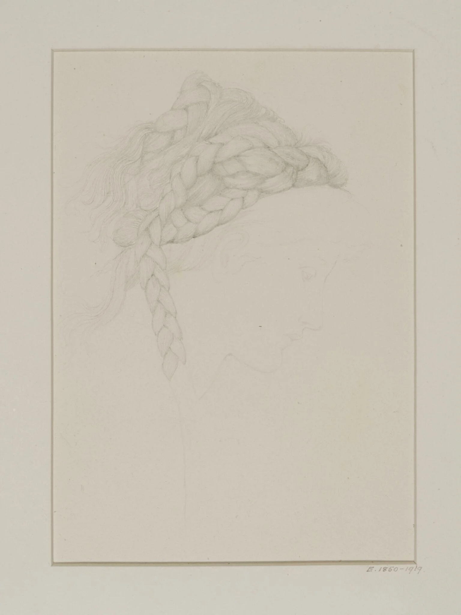 Study of a coiffure, by Edward Coley, Sir Burne-Jones, 1874