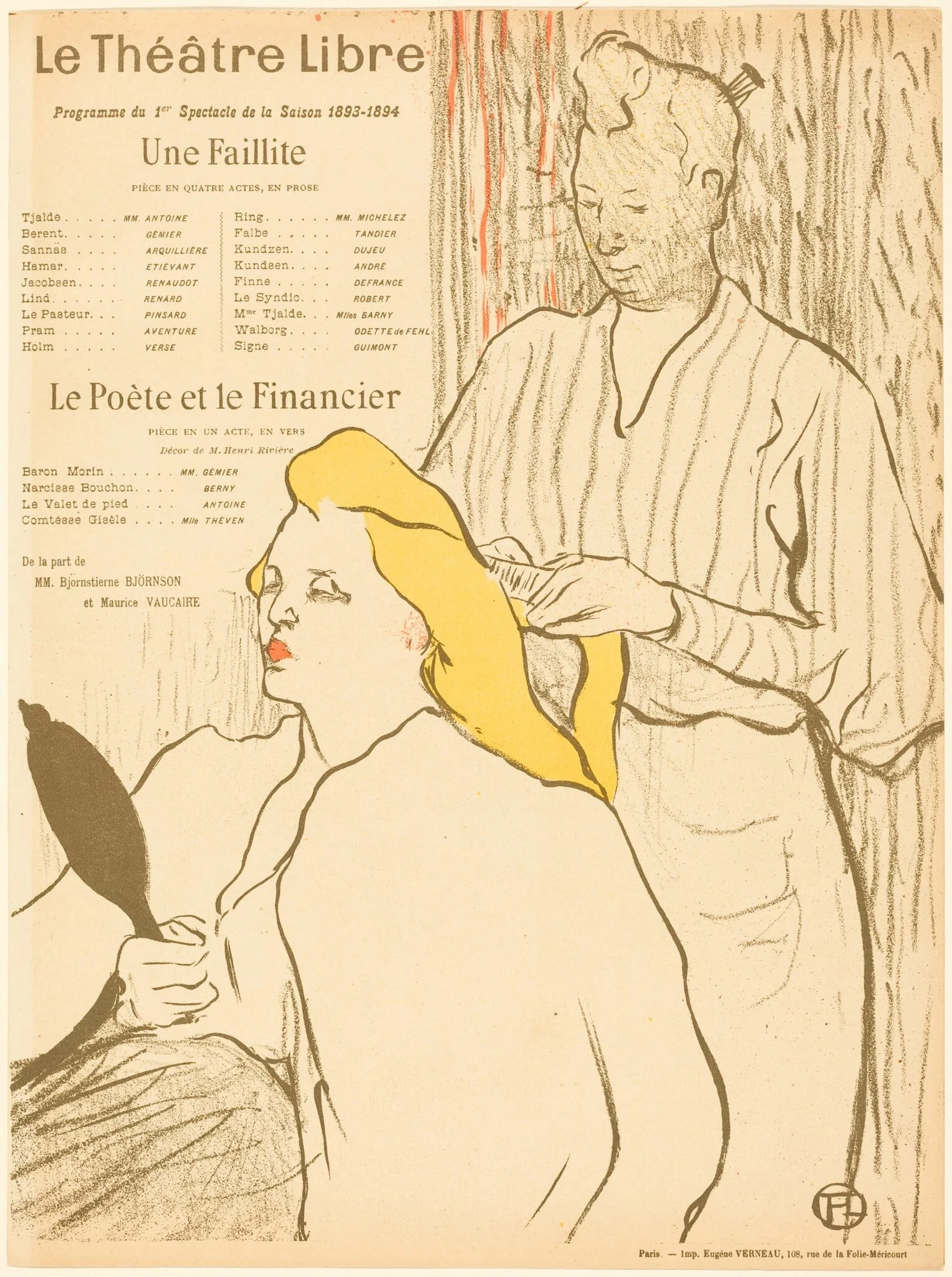 Une Faillite; Le Poète et le financier, by Henri de Toulouse-Lautrec, ink, 1893