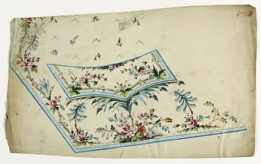 Gilet aux perles bleues, projets de broderies de gilet, XVIIIème siècle