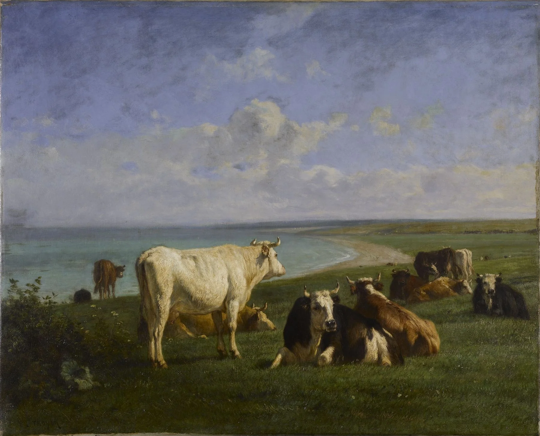 Repose, by Constant Troyon, oil, 1850