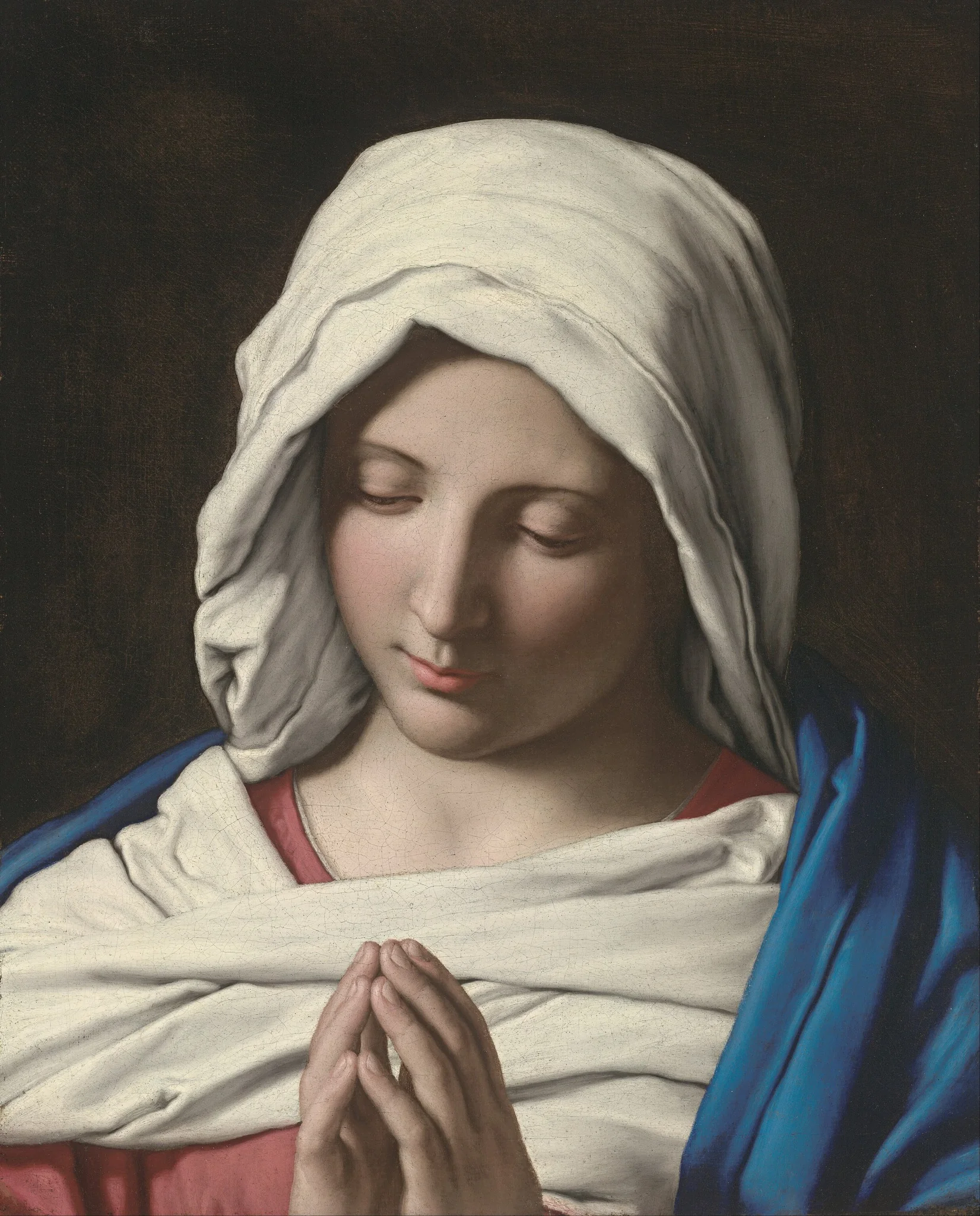 Madonna in prayer, by Giovanni Battista Salvi da Sassoferrato, oil, 1650