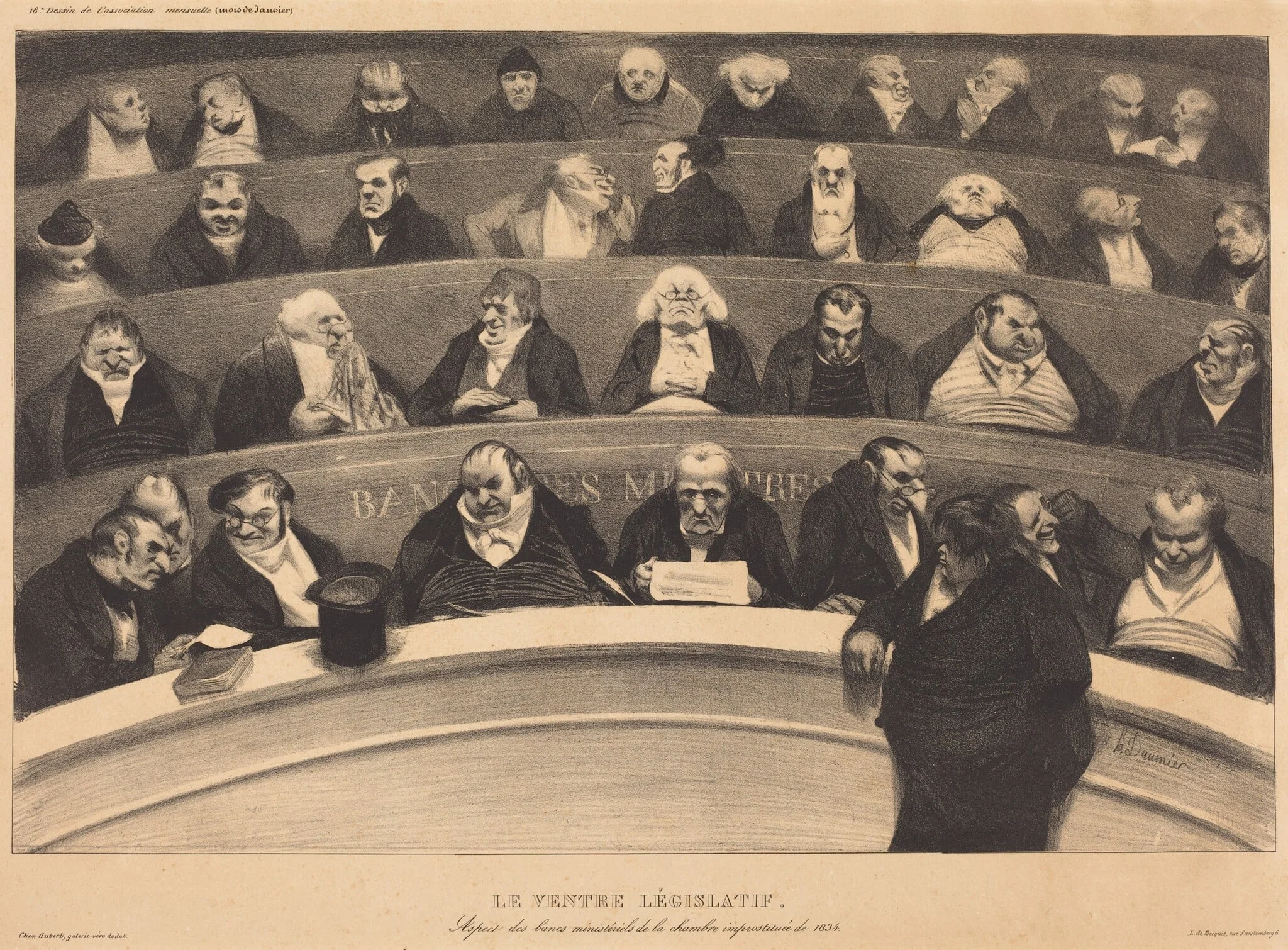 Le Ventre Législatif (The Legislative Belly), by Honoré Daumier, ink, 1834