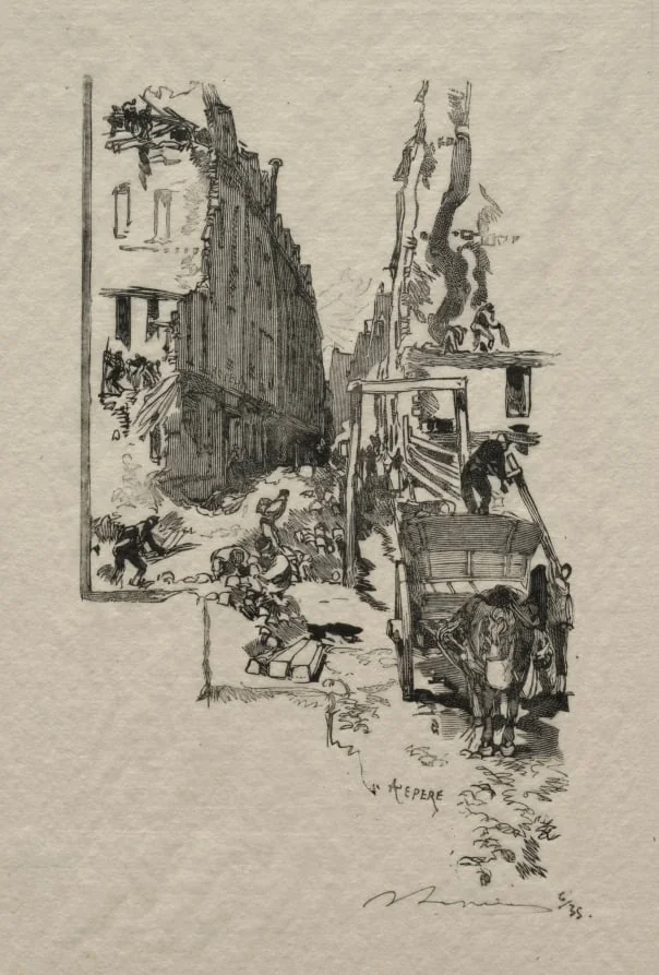 La Rue Victor Cousin, by Auguste Lepère, 1894