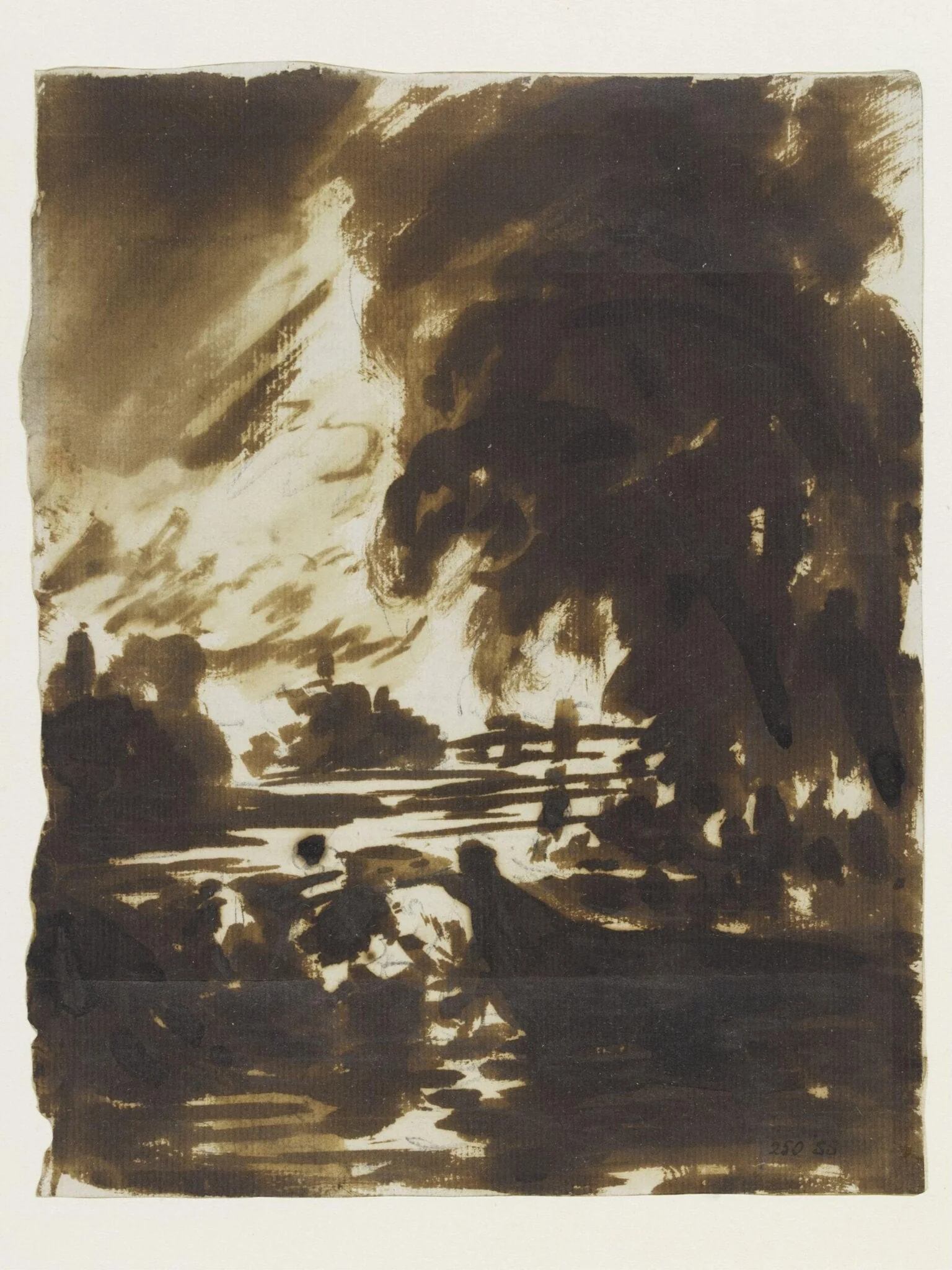 Trees and a stretch of water on the Stour, by John Constable, 1832