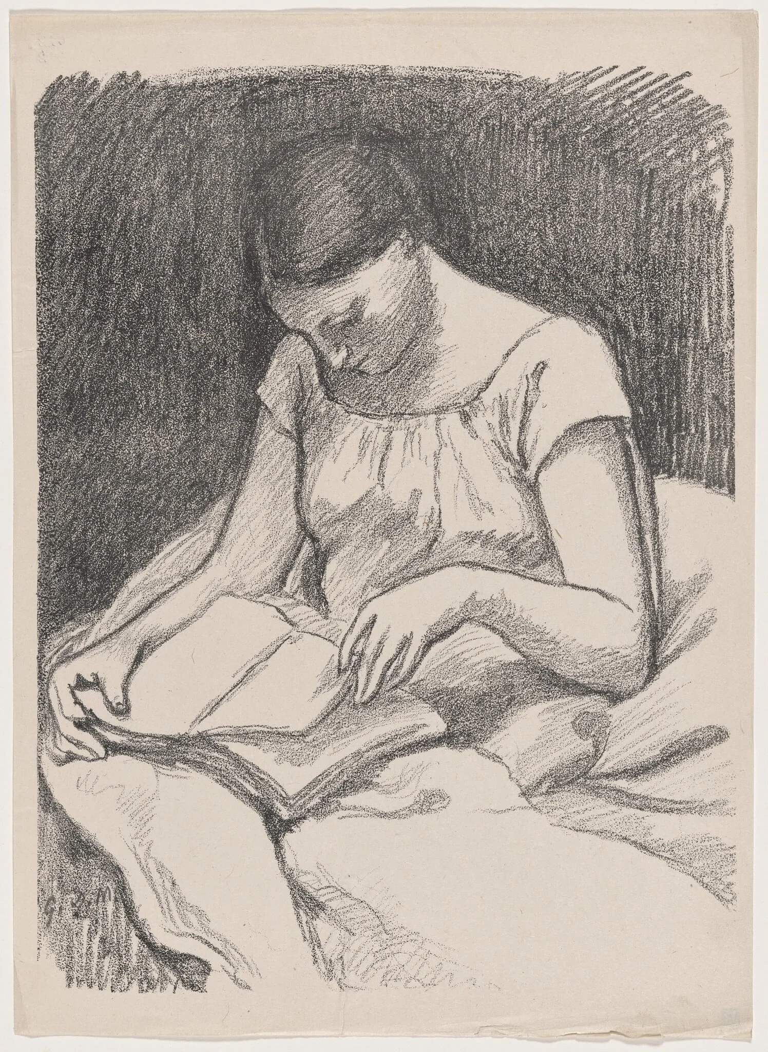 Liseuse (The Reader), by Georges Daniel de Monfreid, ink, 1895