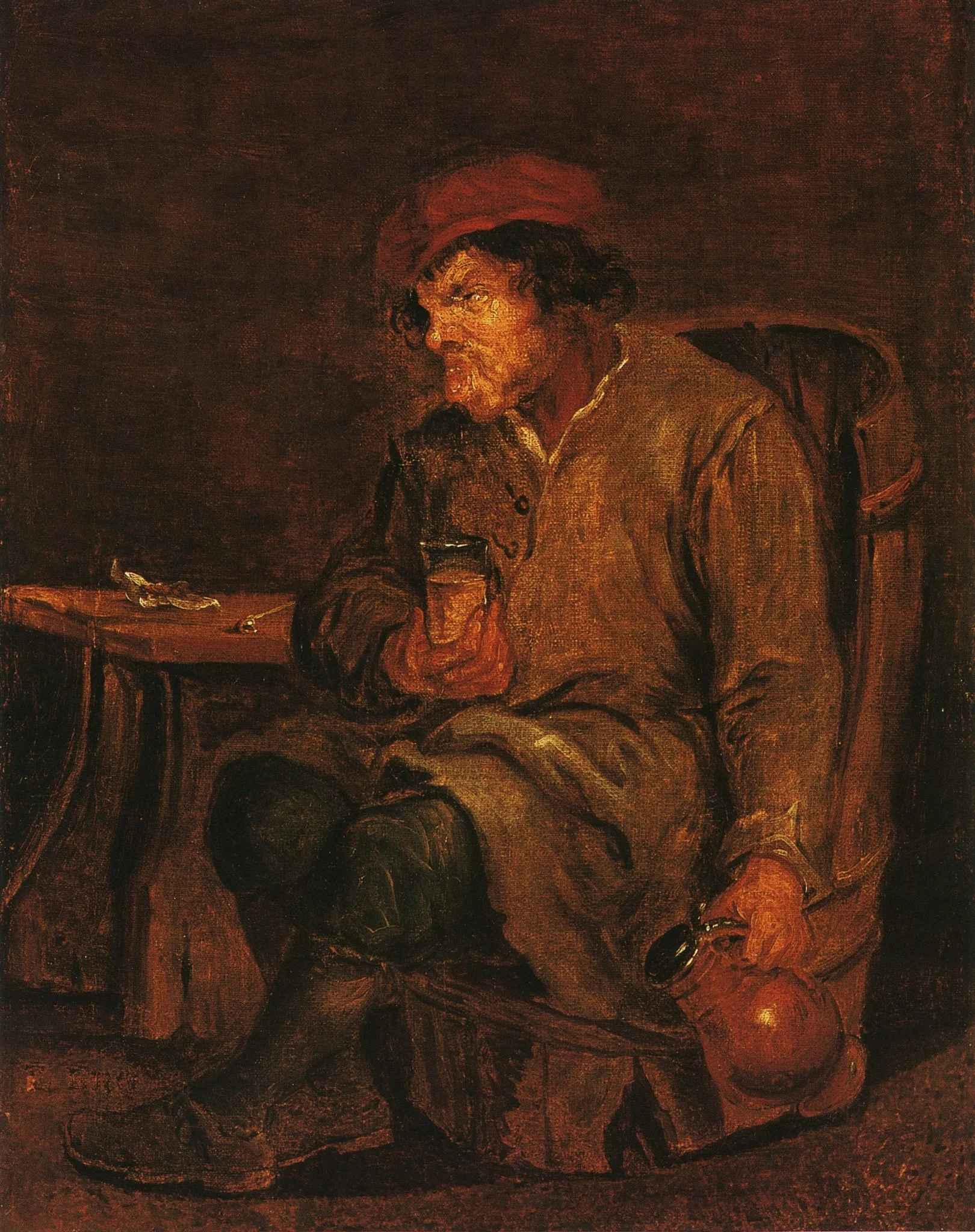 The Drunk, by Unknown, oil
