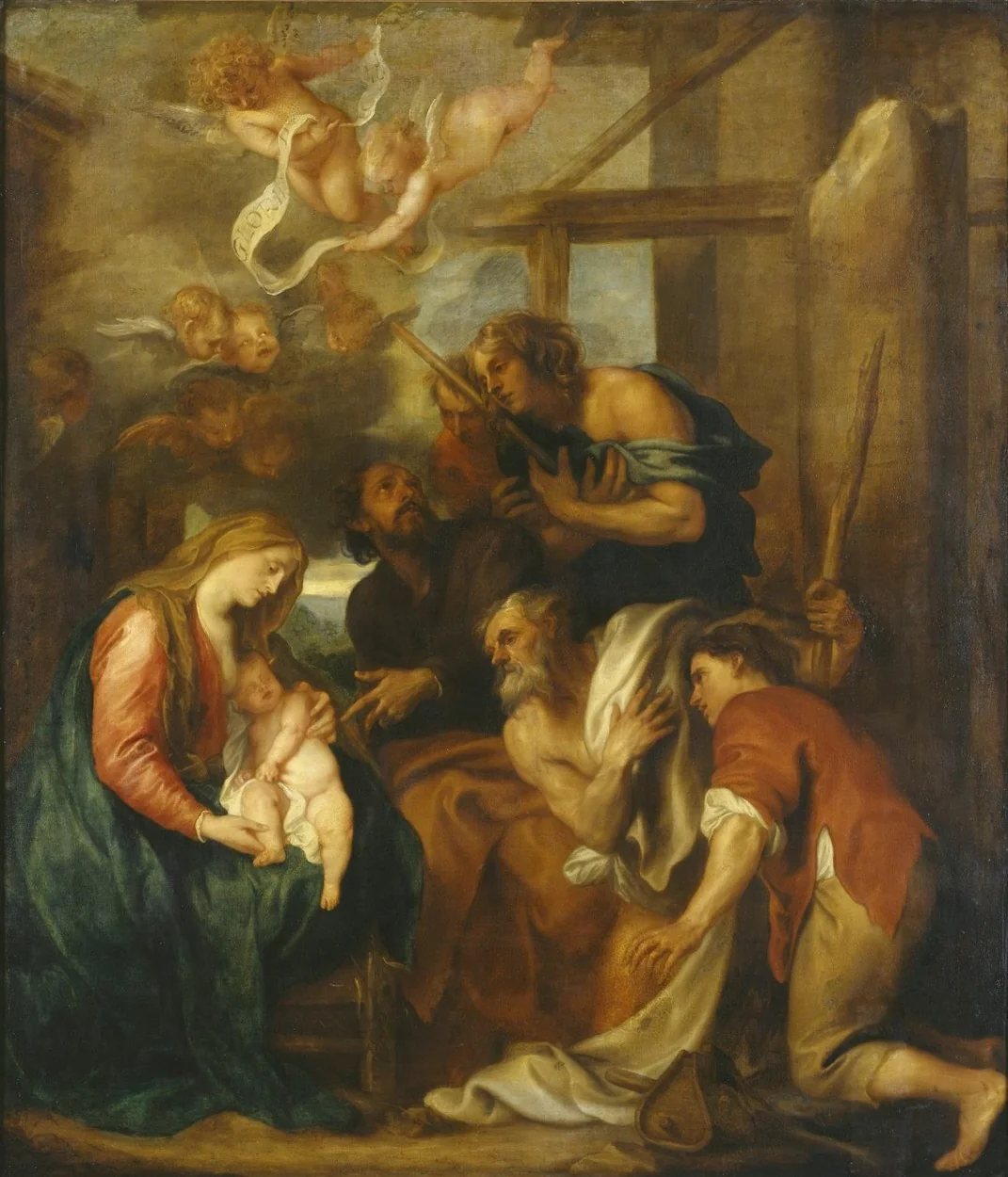 Adoration of the Shepherds, by Anthony van Dyck, oil, 1628