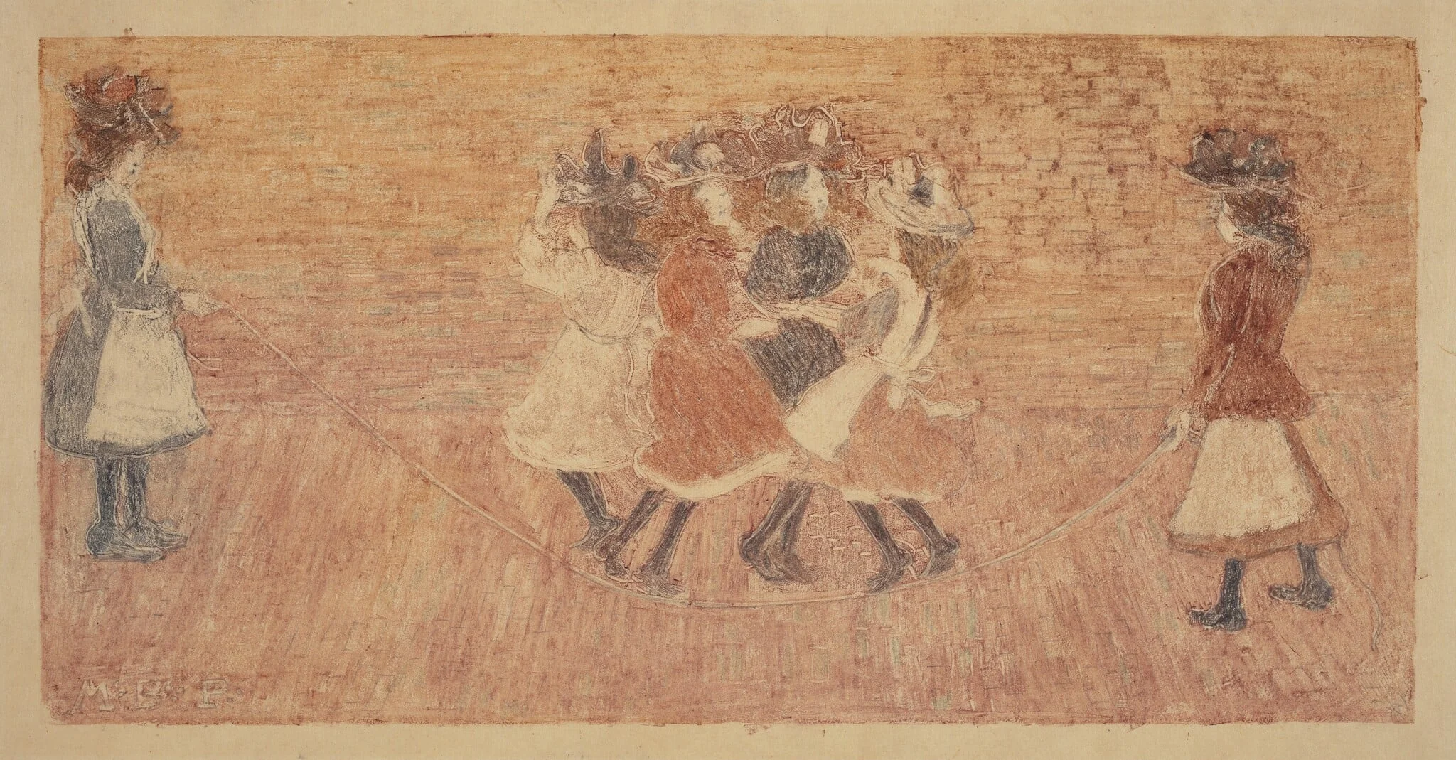 Skipping Rope, by Maurice Prendergast, graphite, 1894