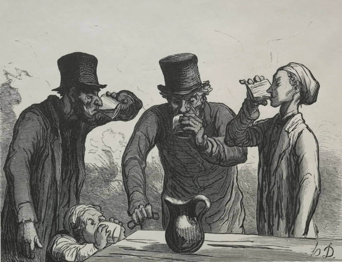 Physiology of Drinking: The Four Ages, by Honoré Daumier, 1862
