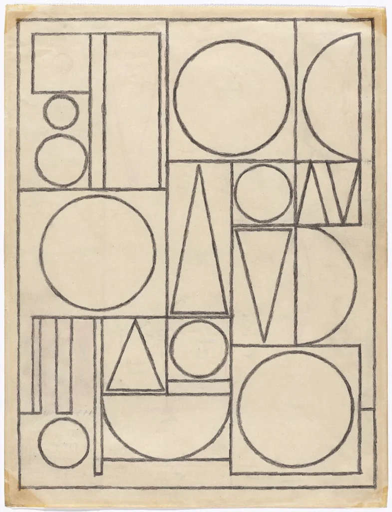 Untitled, by Auguste Herbin, graphite, 1955