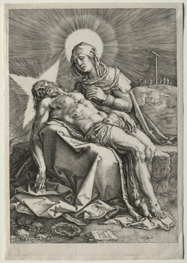 Pietà, by Hendrik Goltzius, 1596