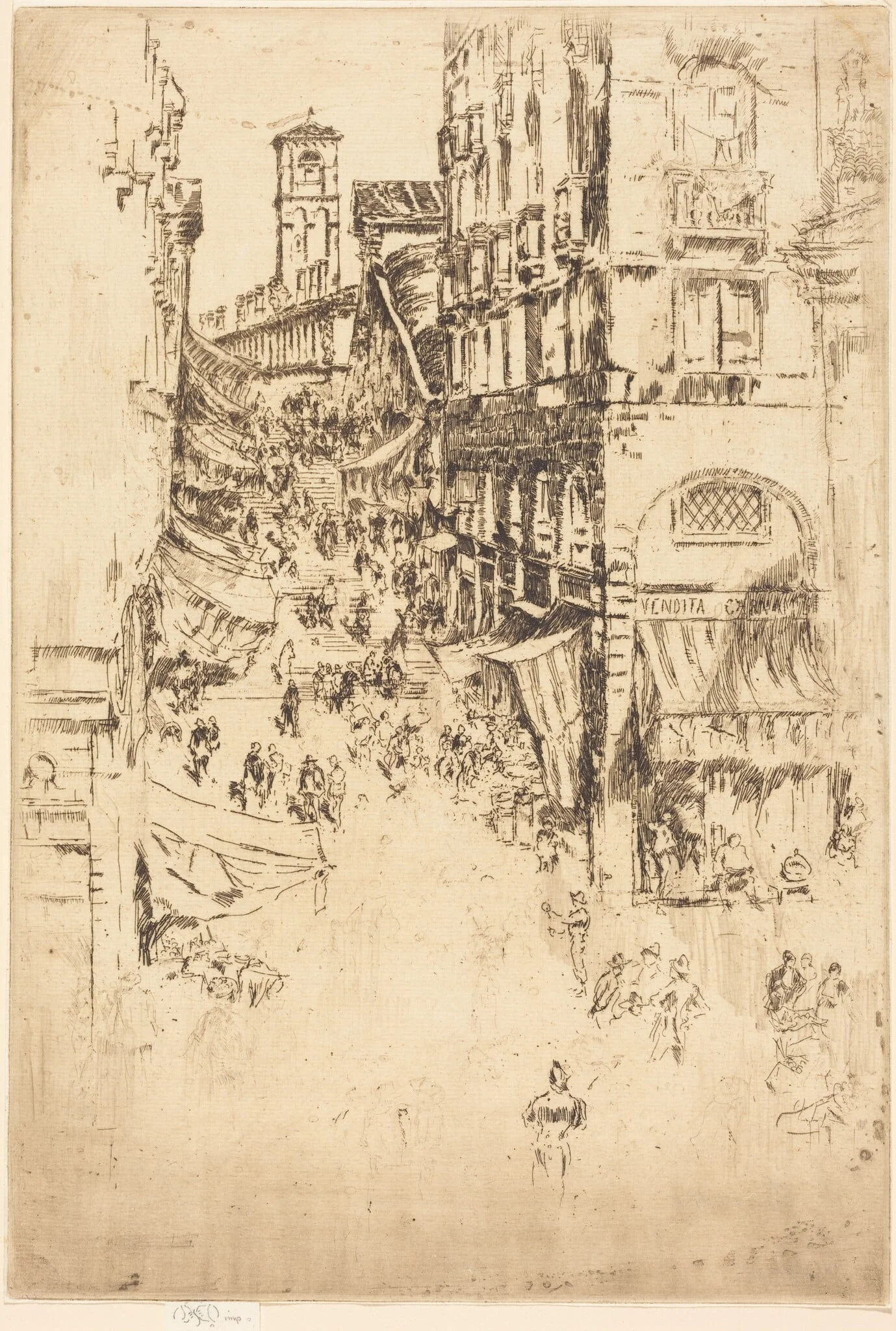 The Rialto, by James McNeill Whistler, ink, 1880