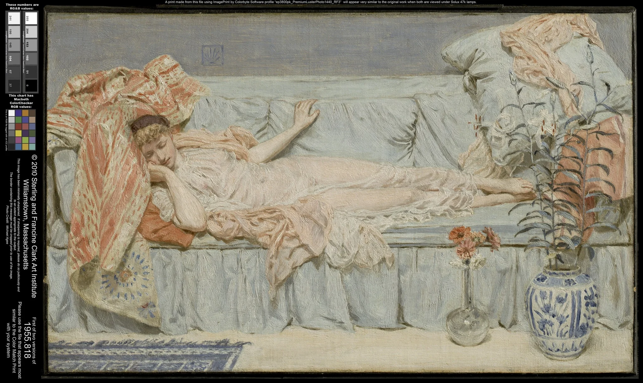Lilies, by Albert Joseph Moore, oil, 1866