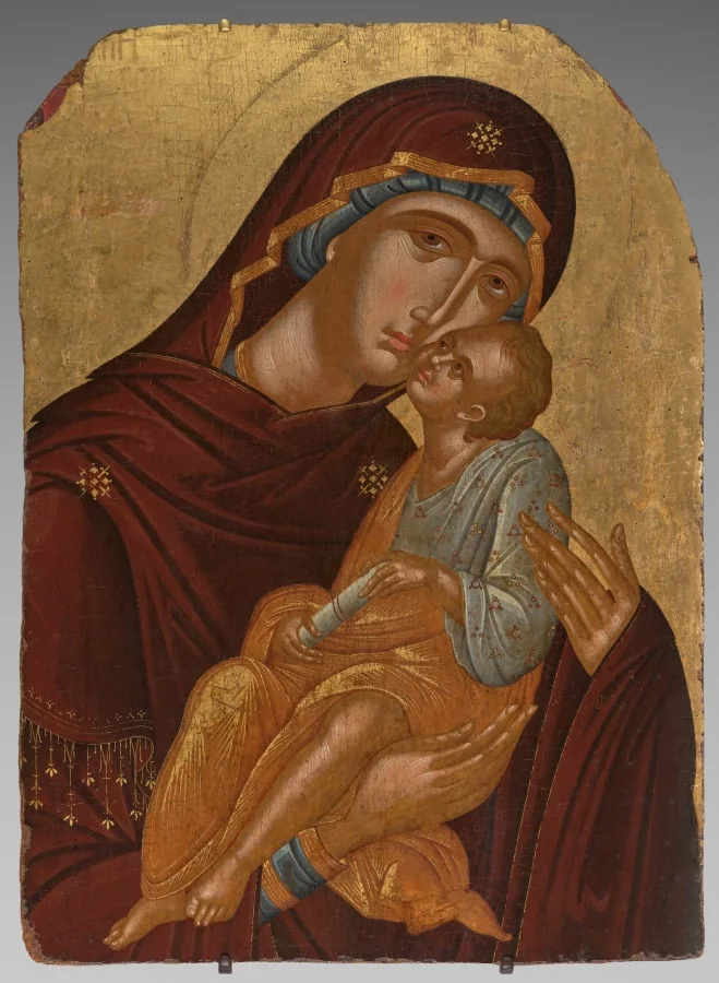 Icon of the Mother of God and Infant Christ (Virgin Eleousa), by Angelos Akotantos, unspecified, 1438