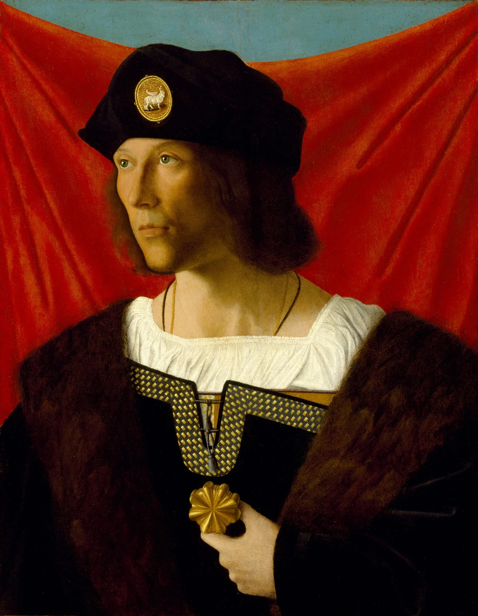 Portrait of a Man, by Bartolomeo Veneto, oil, 1512