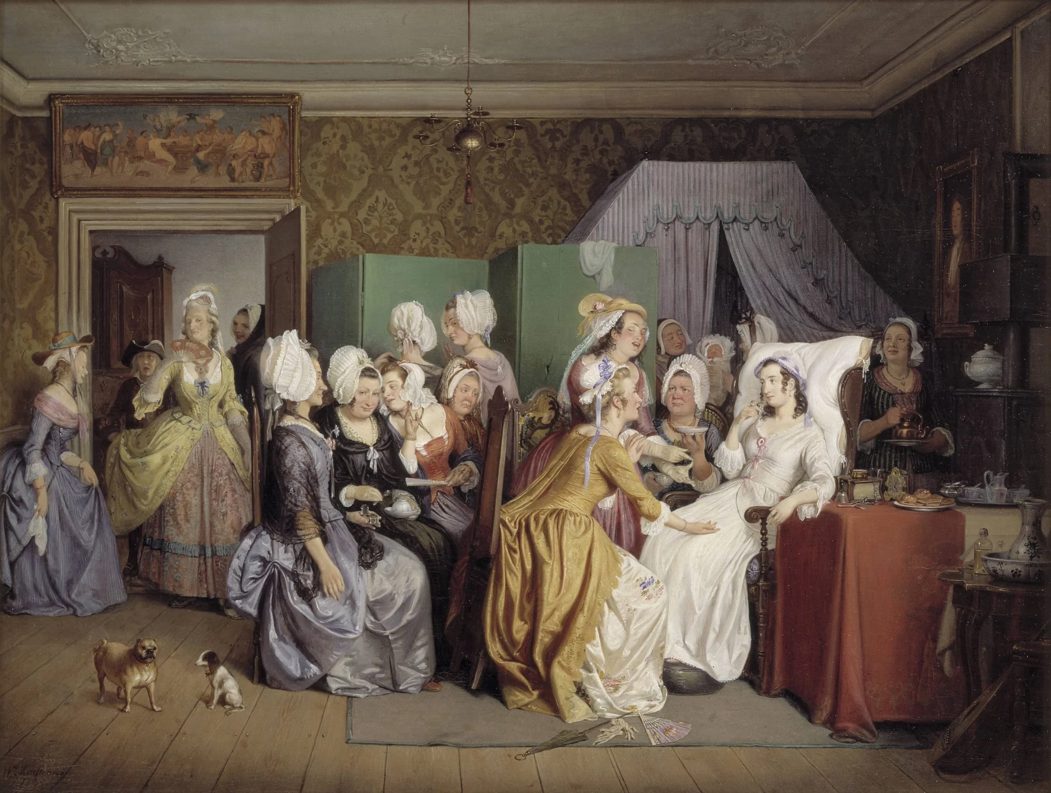 Scene from Ludwig Holberg's The Lying-in Room
