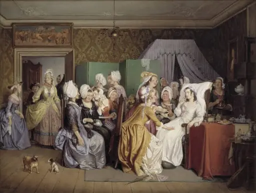 Scene from Ludwig Holberg's The Lying-in Room