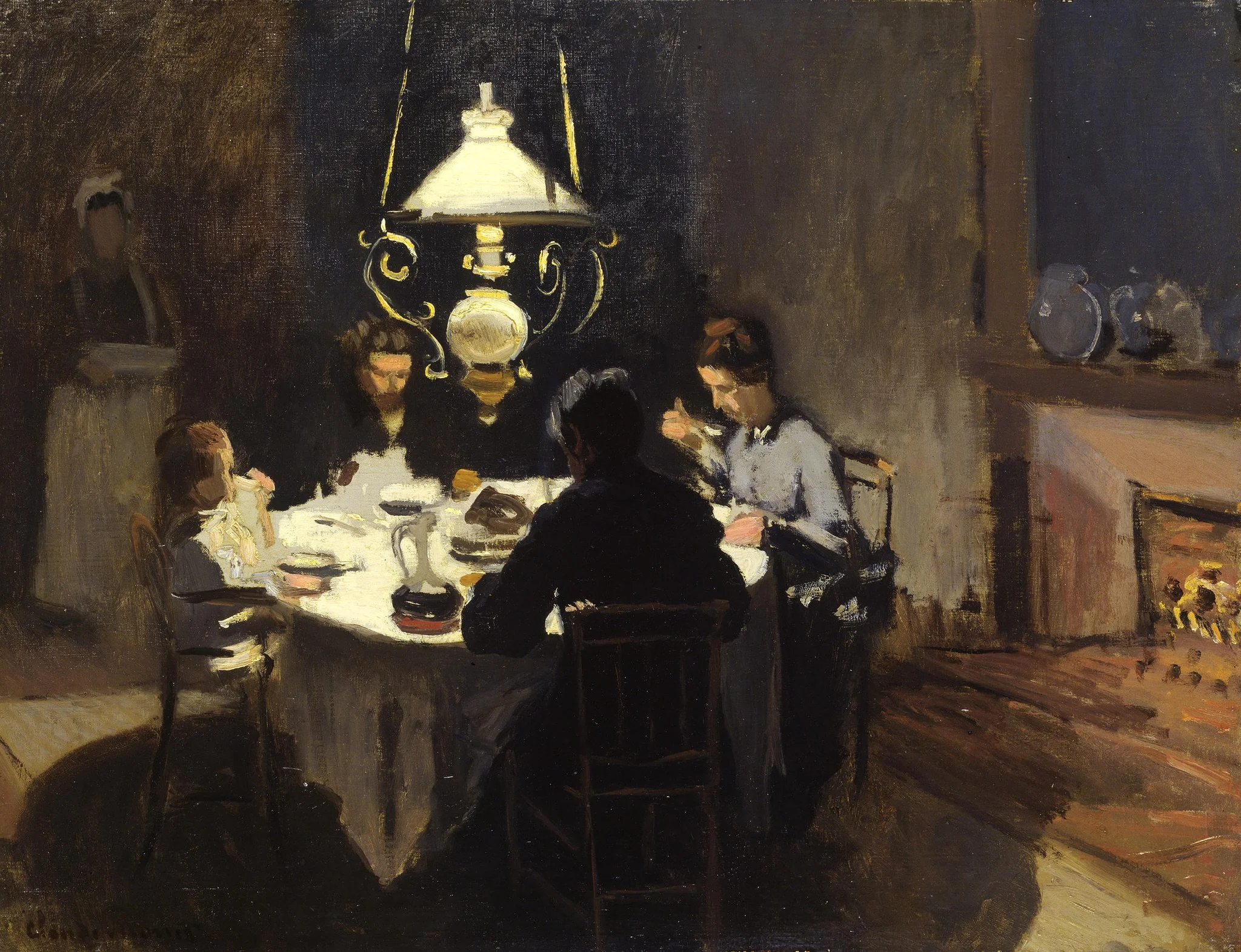 The Dinner, by Claude Monet, oil, 1868