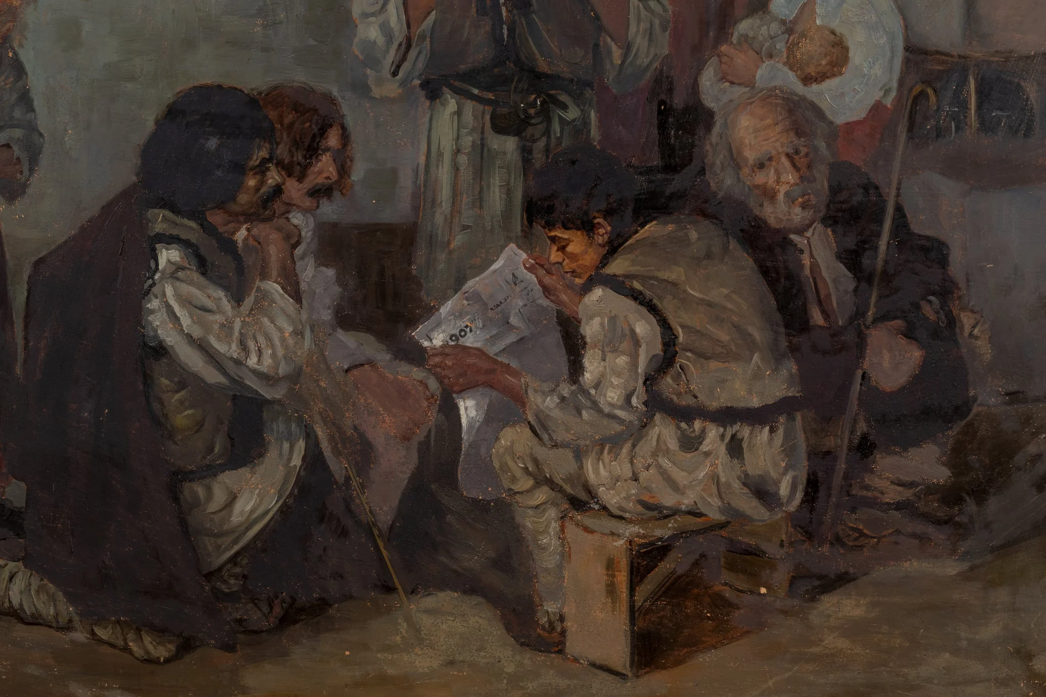 Citirea ziarului (1907) Propangadistul, by Octav Băncilă, 1909