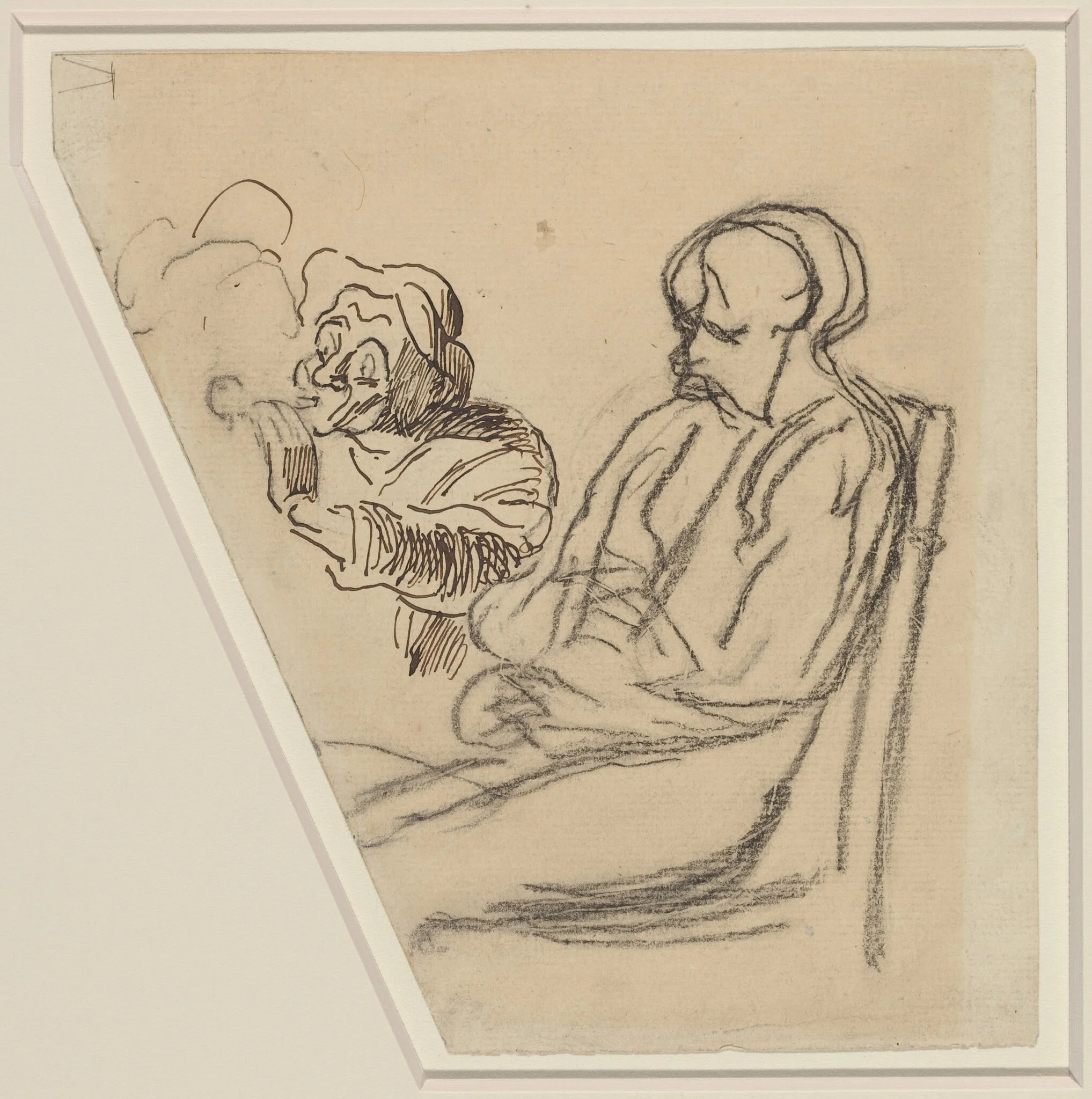 The Smoker, by Honoré Daumier, ink, 1844