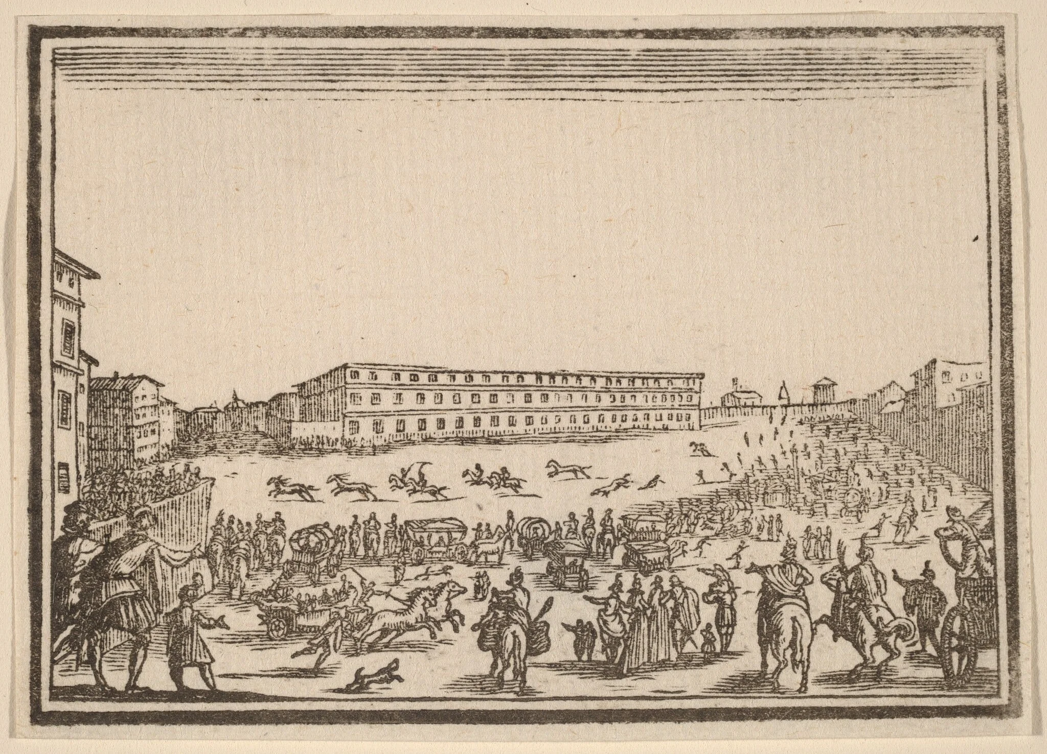 Piazza Presso alla Porta al Prato, by Edouard Eckman, ink, 1621