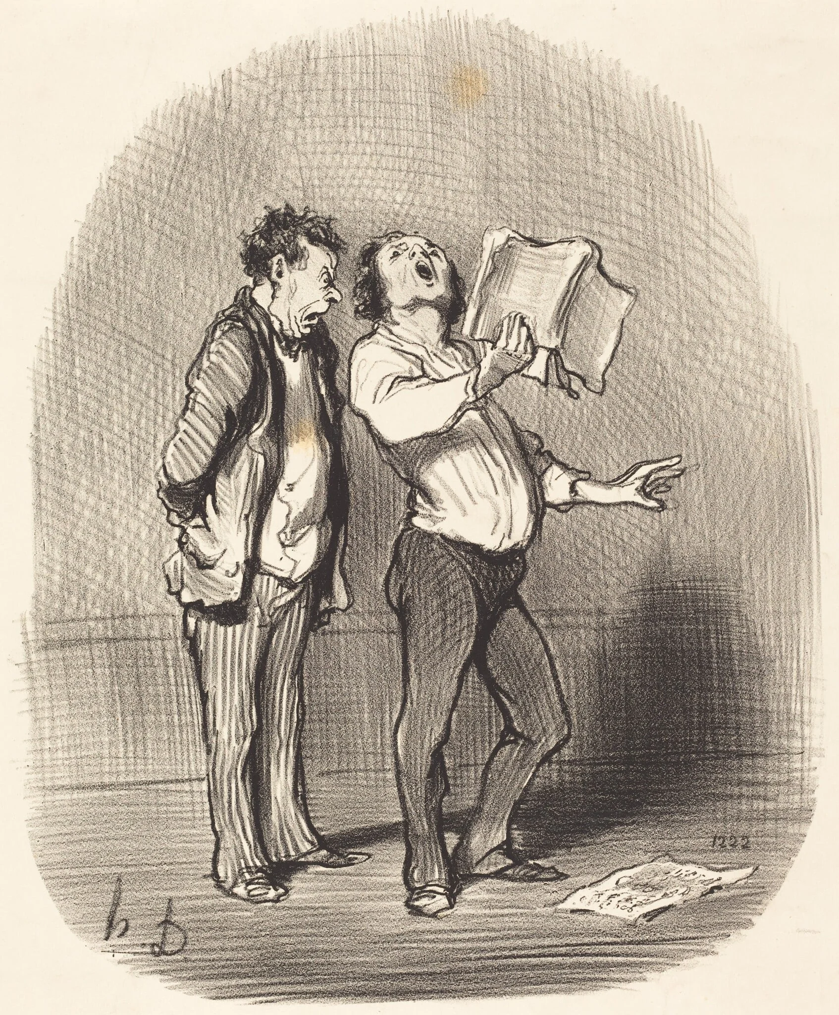 L'Inconvénient d'avoir un ami mélomane, by Honoré Daumier, ink, 1851