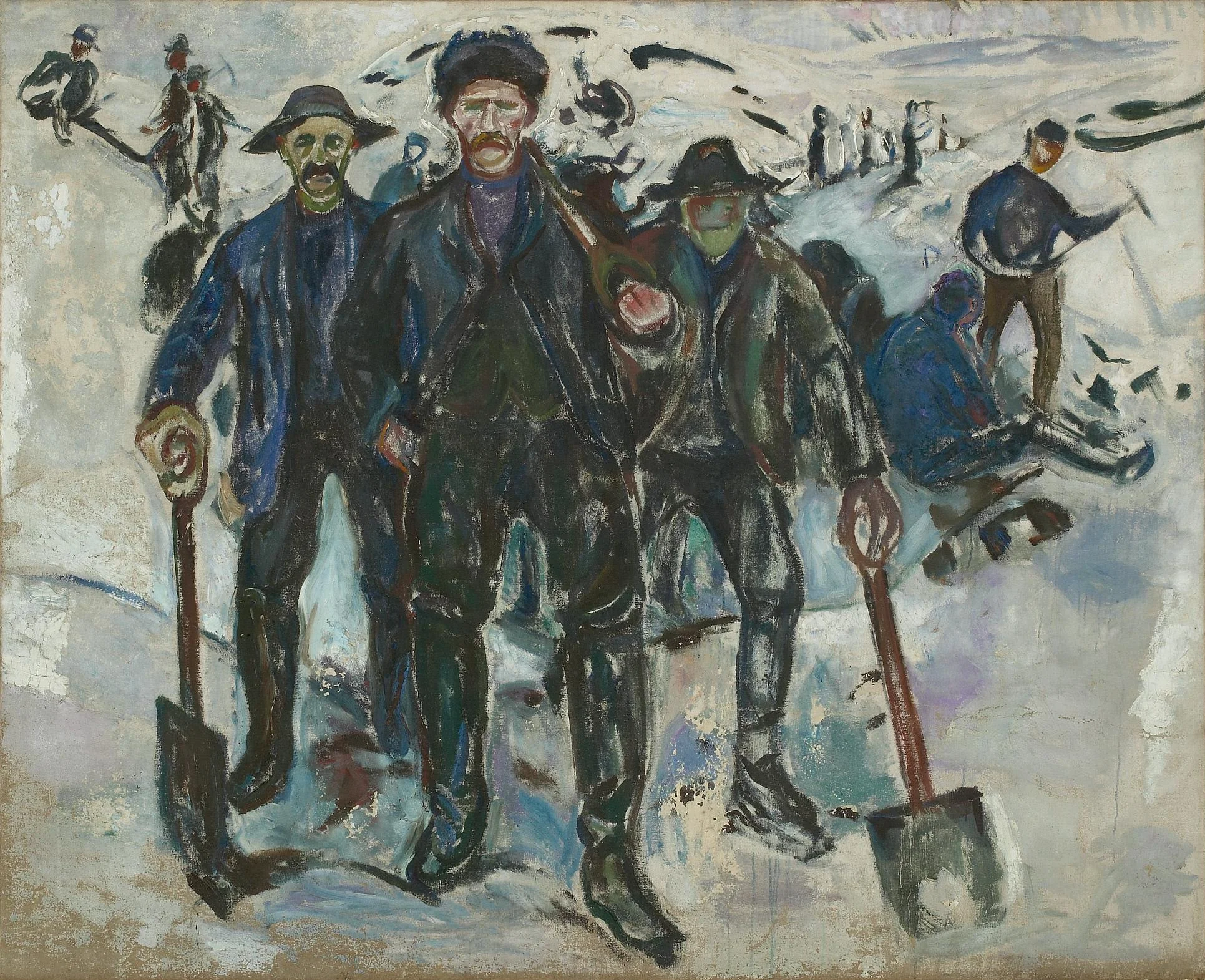 Workers in Snow