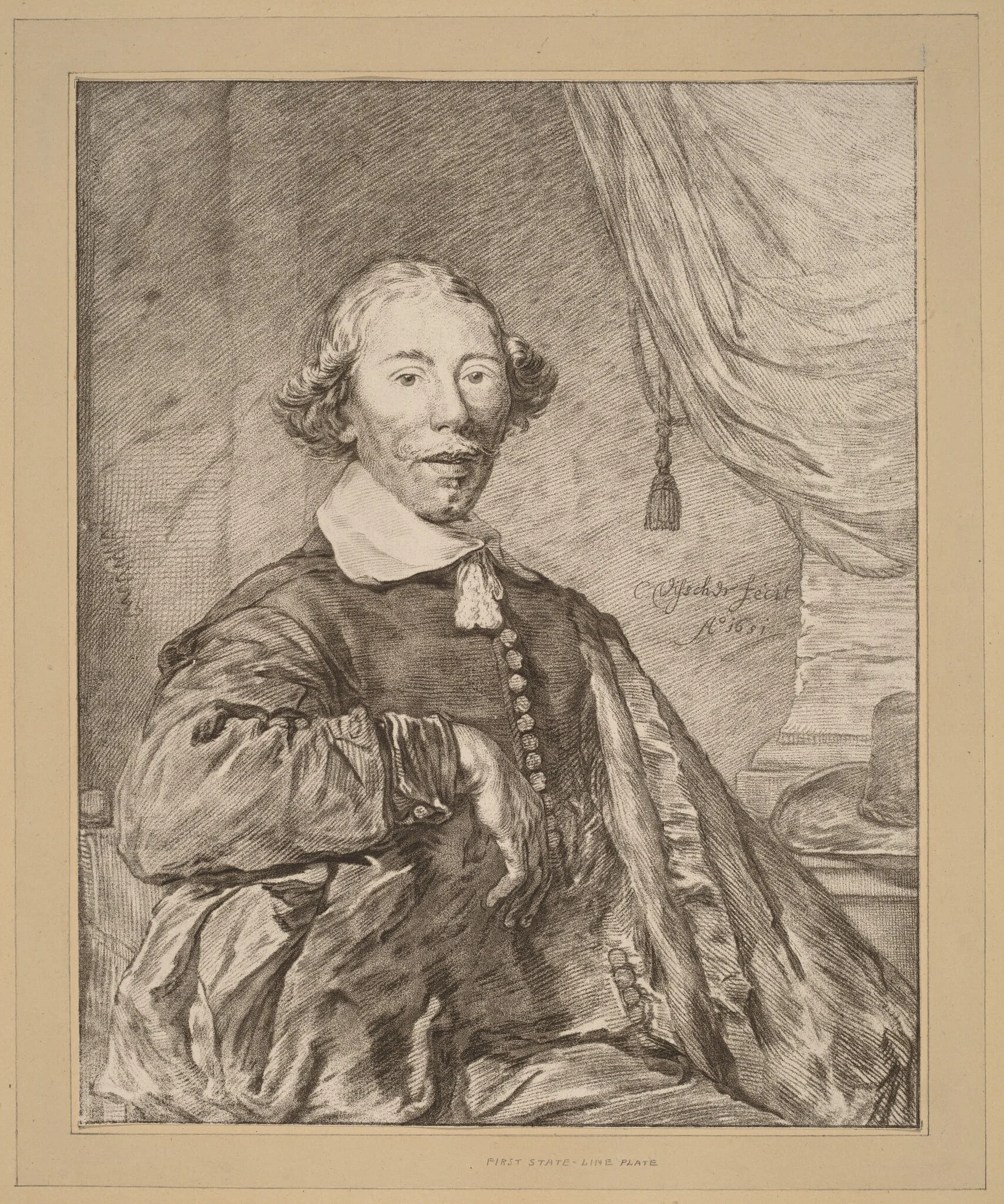 Portrait of a Seated Man, by Jacobus Buys, chalk, 1771