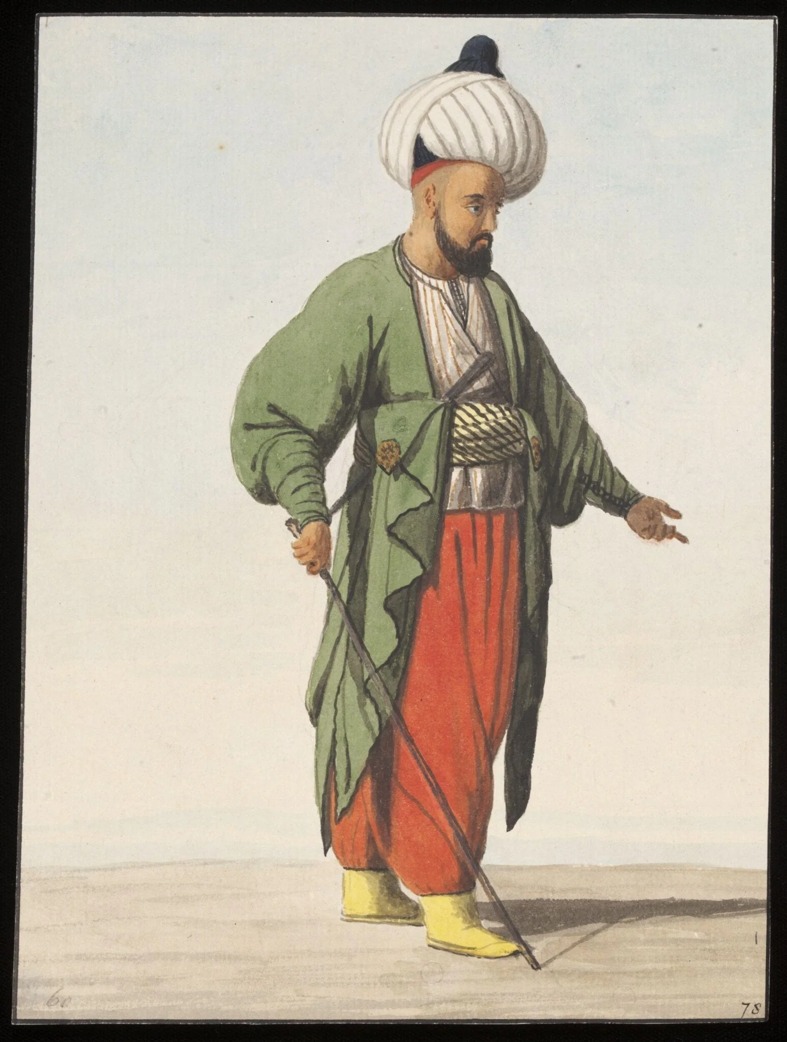 A Turkish official, by Anonymous Greek artist, watercolor, 1809